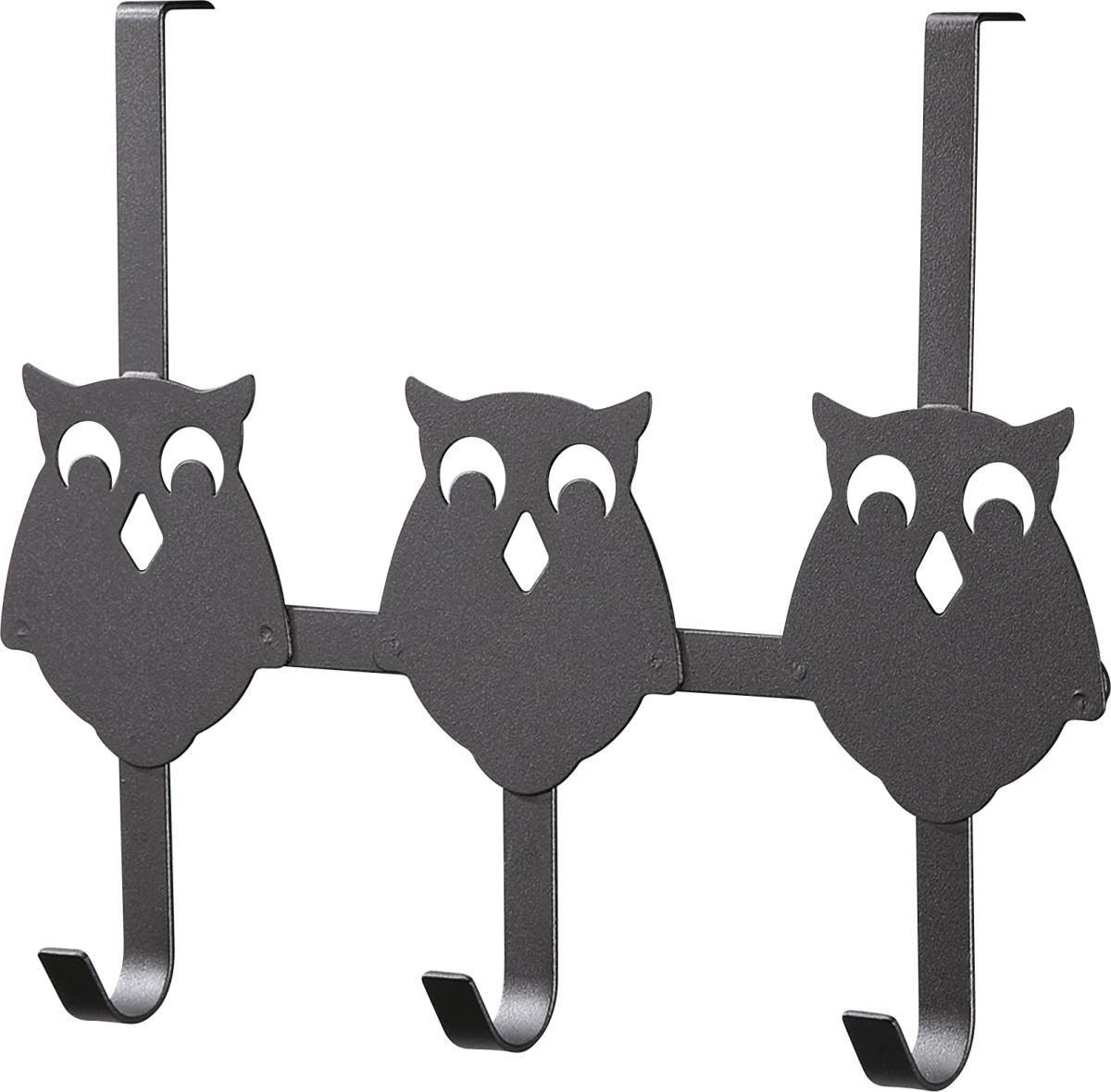 Cuier perete cu cârlige Eule 3 - negru, metal (32/25/8,2cm) - Modern Living