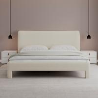 Polsterbett Valion Elfenbein ca. 160x200 cm - Elfenbein/Eichefarben, MODERN, Holz/Textil (160/200cm) - Bessagi Home