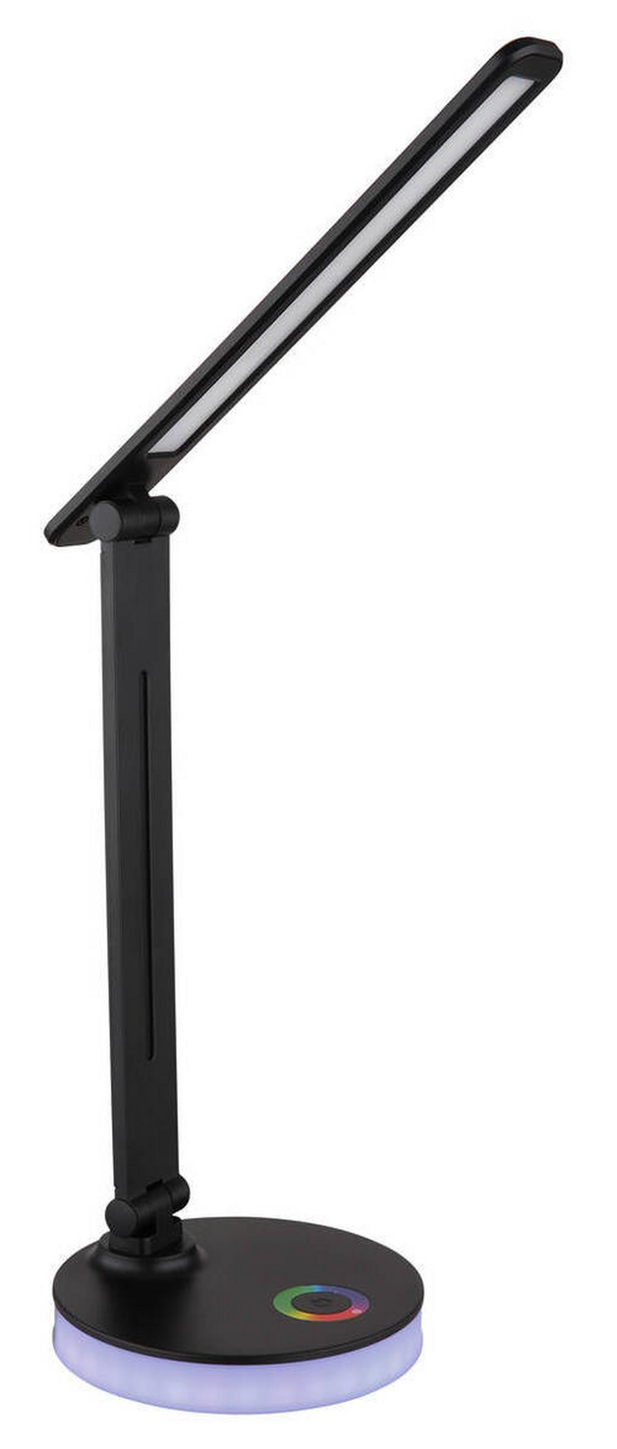 LED-Schreibtischleuchte Geraldo Schwarz max. 5 Watt - Opal/Schwarz, Design, Kunststoff (28/15/50cm) - Globo