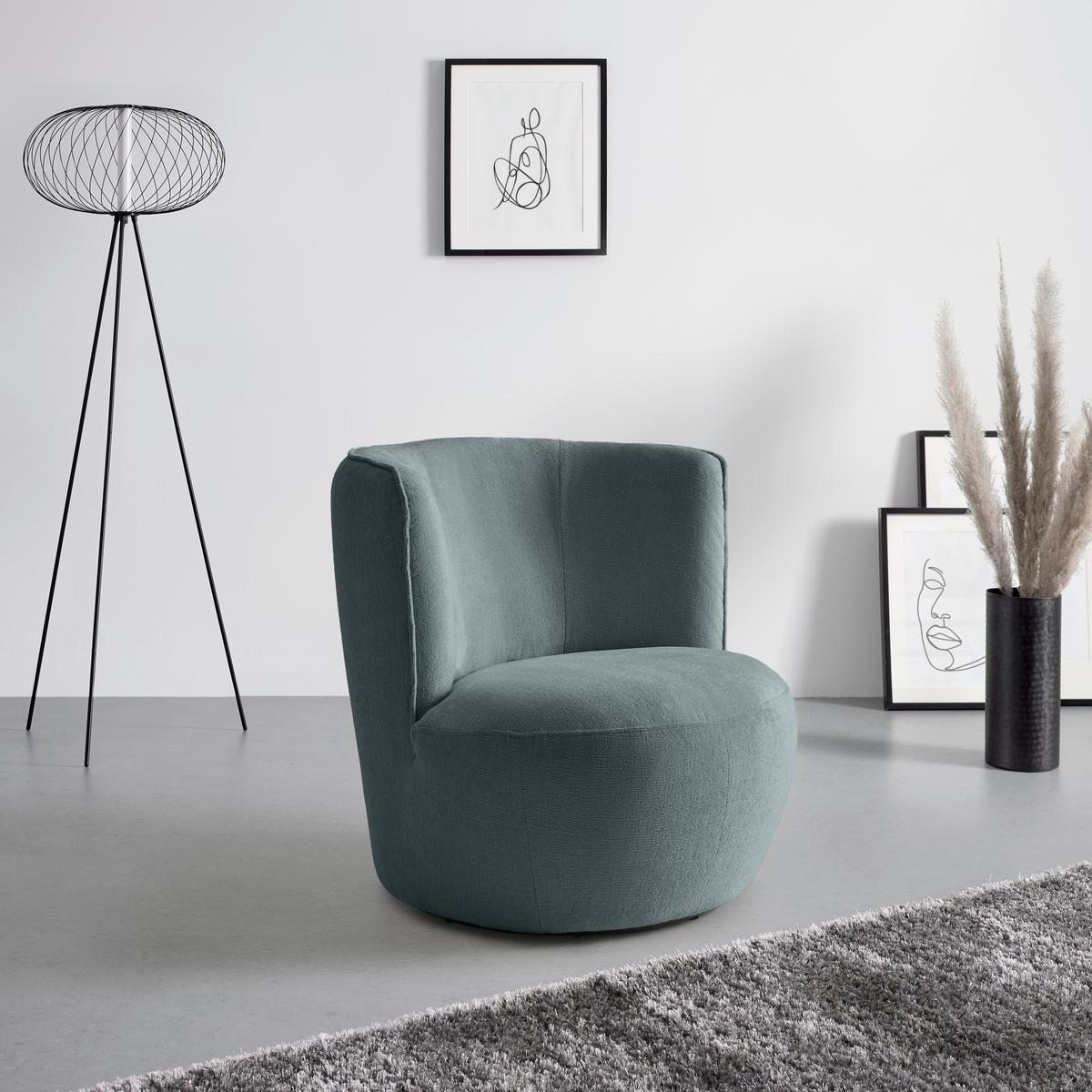 Sessel Jasima Anthrazit drehbar - Anthrazit/Schwarz, MODERN, Textil/Metall (77/81/85cm) - Premium Living