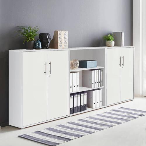 Aktenschrank Office Edition Sw Set 9 Weiß - Weiß, MODERN, Holzwerkstoff (253,2/113,6/33cm) - MID.YOU