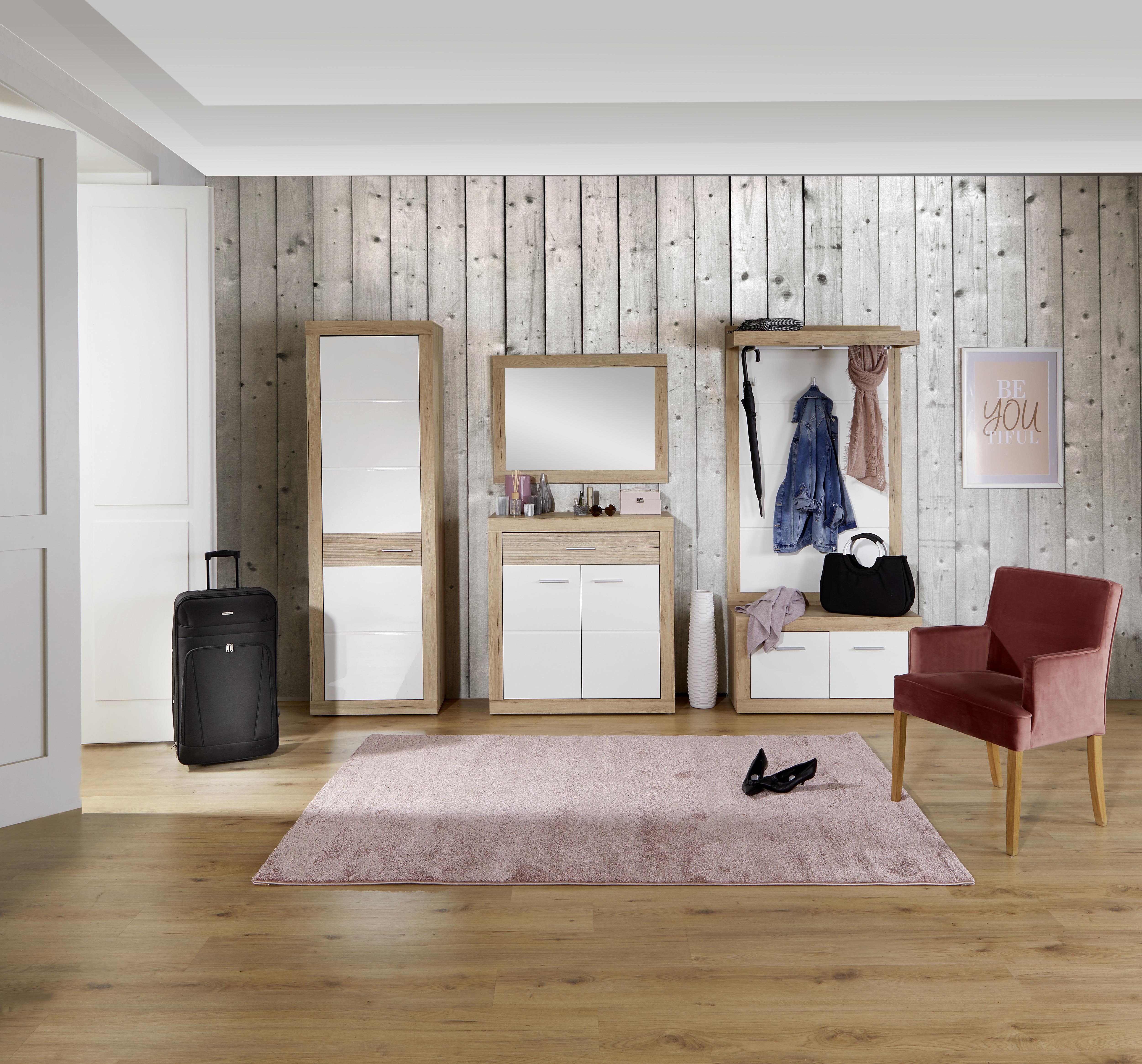 Klupa Za Predsoblje Malta - bijela/boje hrasta, Moderno, drvni materijal/plastika (94,9/49,2/36cm) - Modern Living