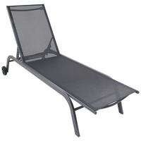 GARTENLIEGE SONLAS - Schwarz, Modern, Kunststoff/Textil (32/58/192cm) - Ambia Garden