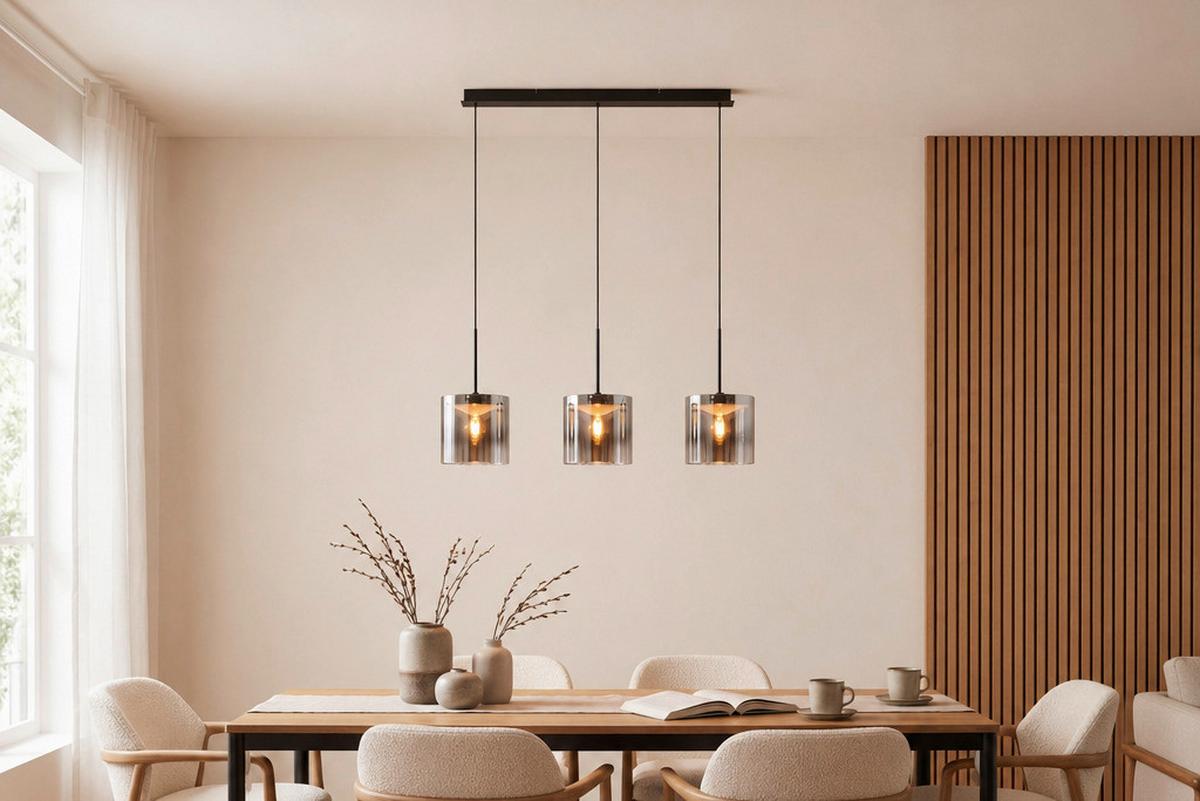 LAMPA WISZĄCA LED BAIA *DK* - czarny, Design, metal/szkło (100/20/180cm) - Dieter Knoll
