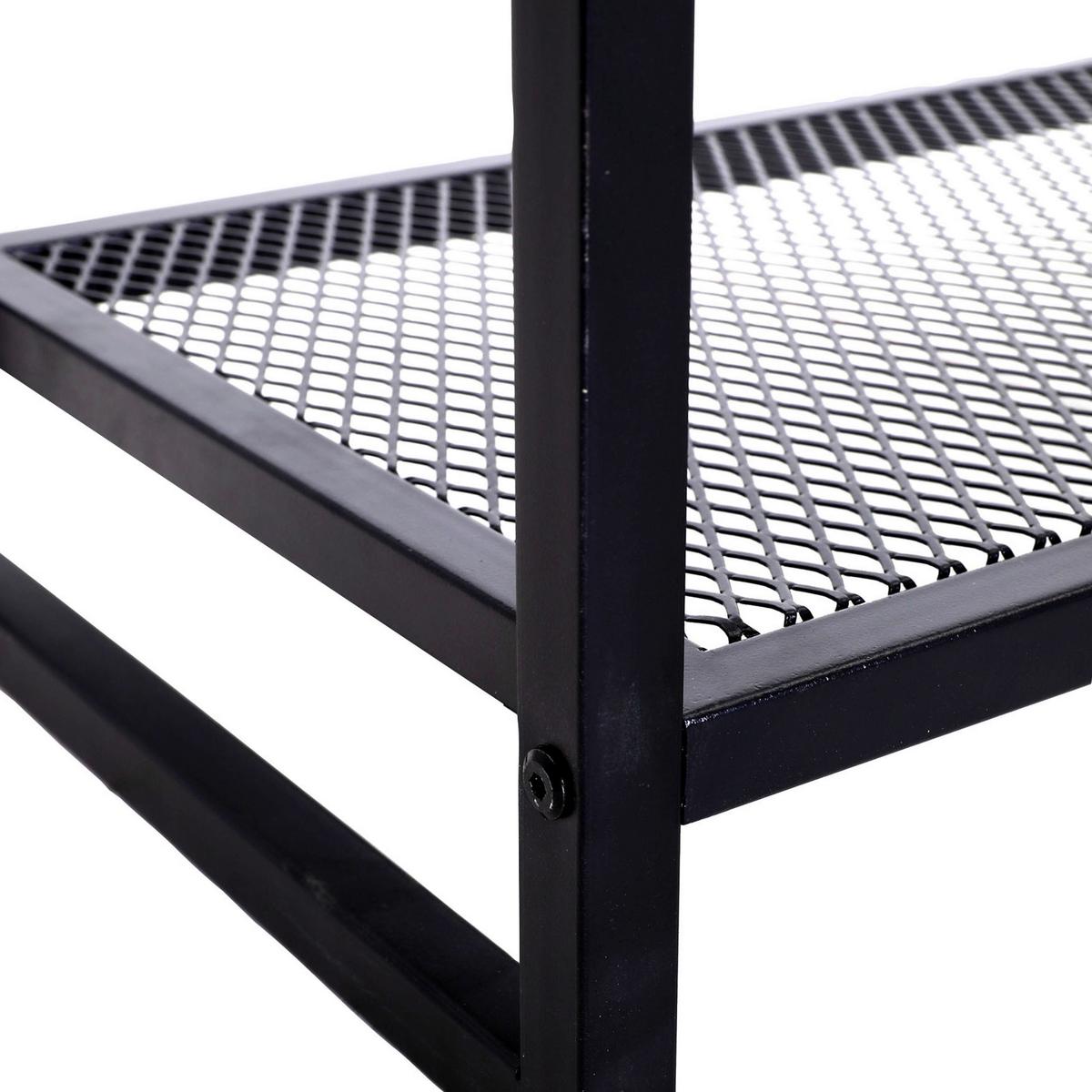 REGAŁ NA WINO STEELER - antracytowy/czarny, Trend, metal (75/180/35cm) - Livetastic