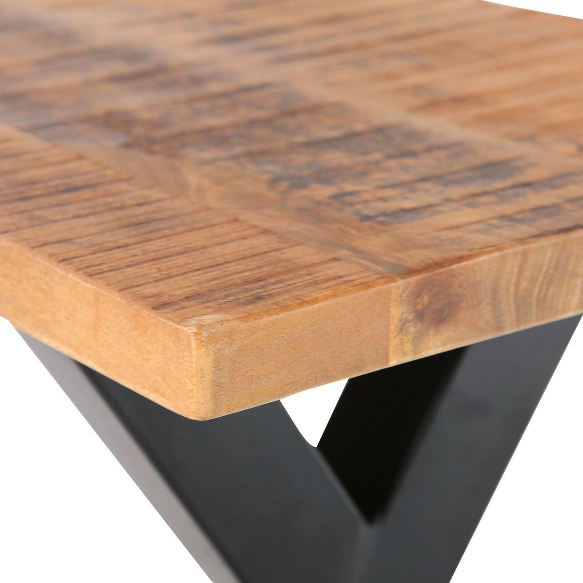 ŁAWKA BARNEY - kolor naturalny/czarny, Lifestyle, metal/drewno (160/45/40cm) - Landscape