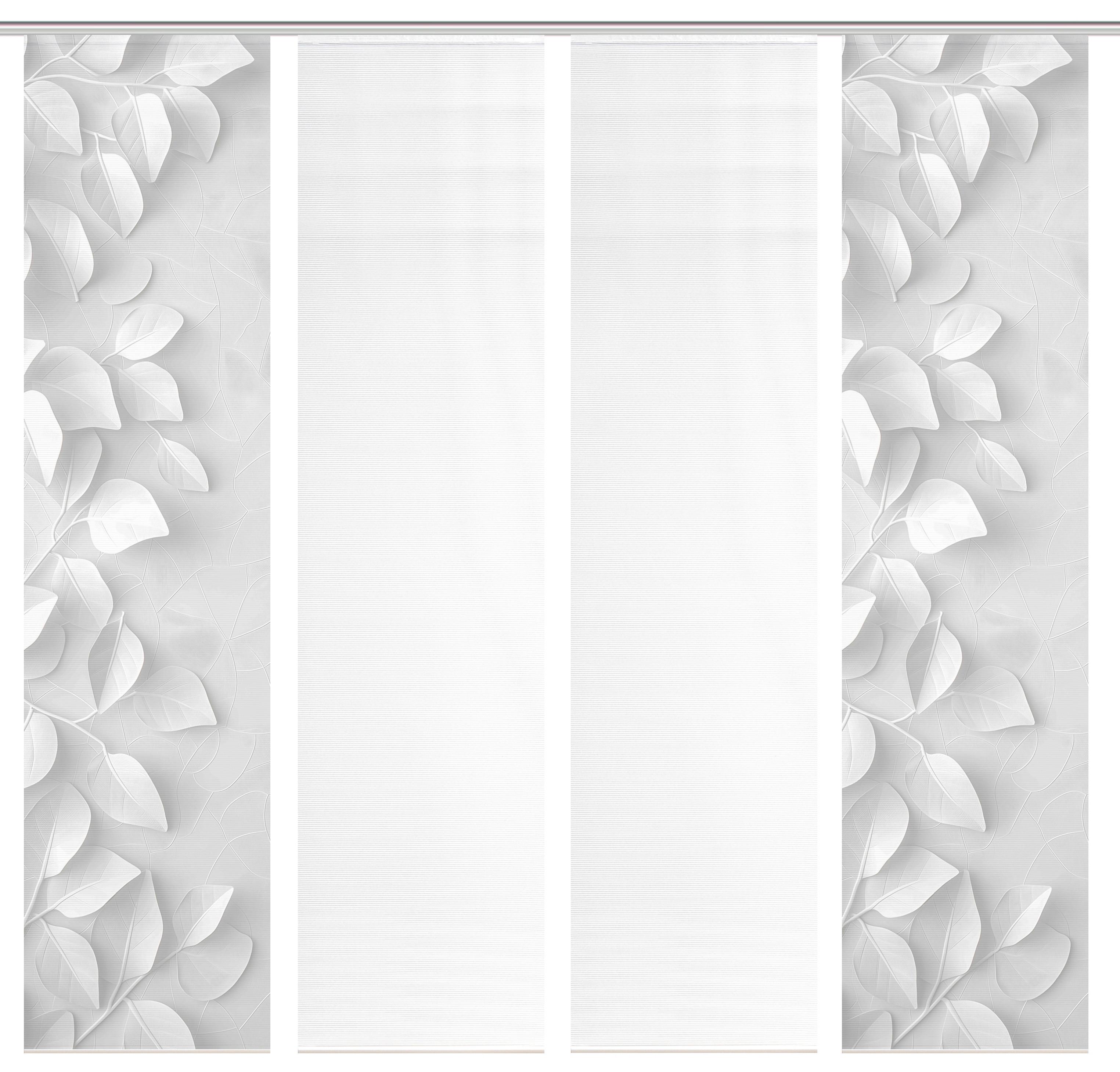 ZASŁONA PANELOWA RIXA 4-CZĘŚCIOWA - jasnoszary/biały, Design, tkanina (60/260cm)