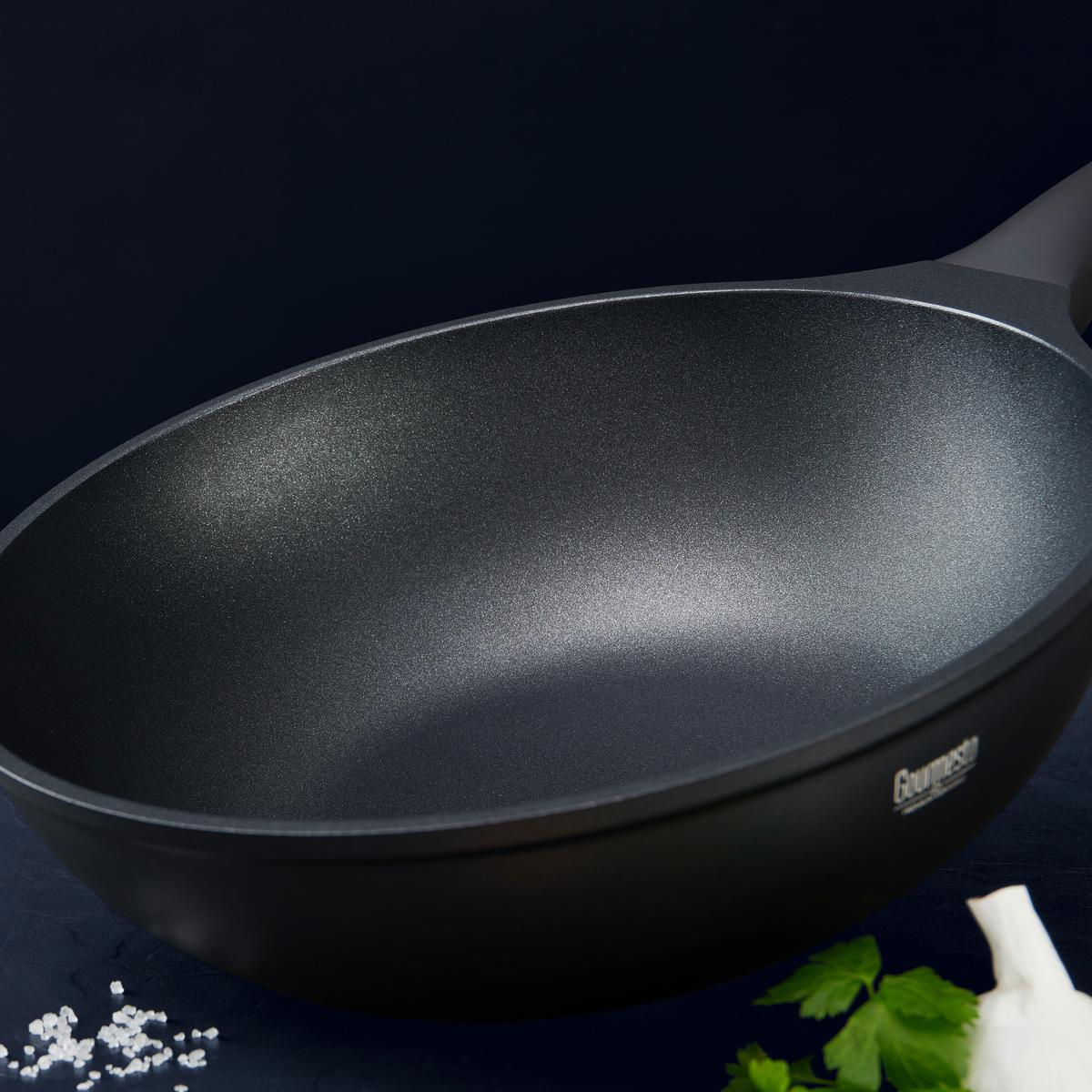 Wok Black Line 30 cm - negru, Konventionell, plastic/metal (30/9,5cm) - Gourmesto