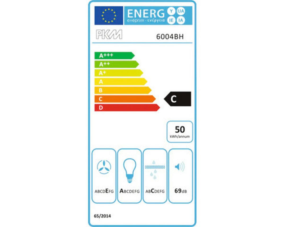 Dunstabzugshaube 6004BH Schwarz - Schwarz, Basics, Metall (60/45-83/45cm) - PKM