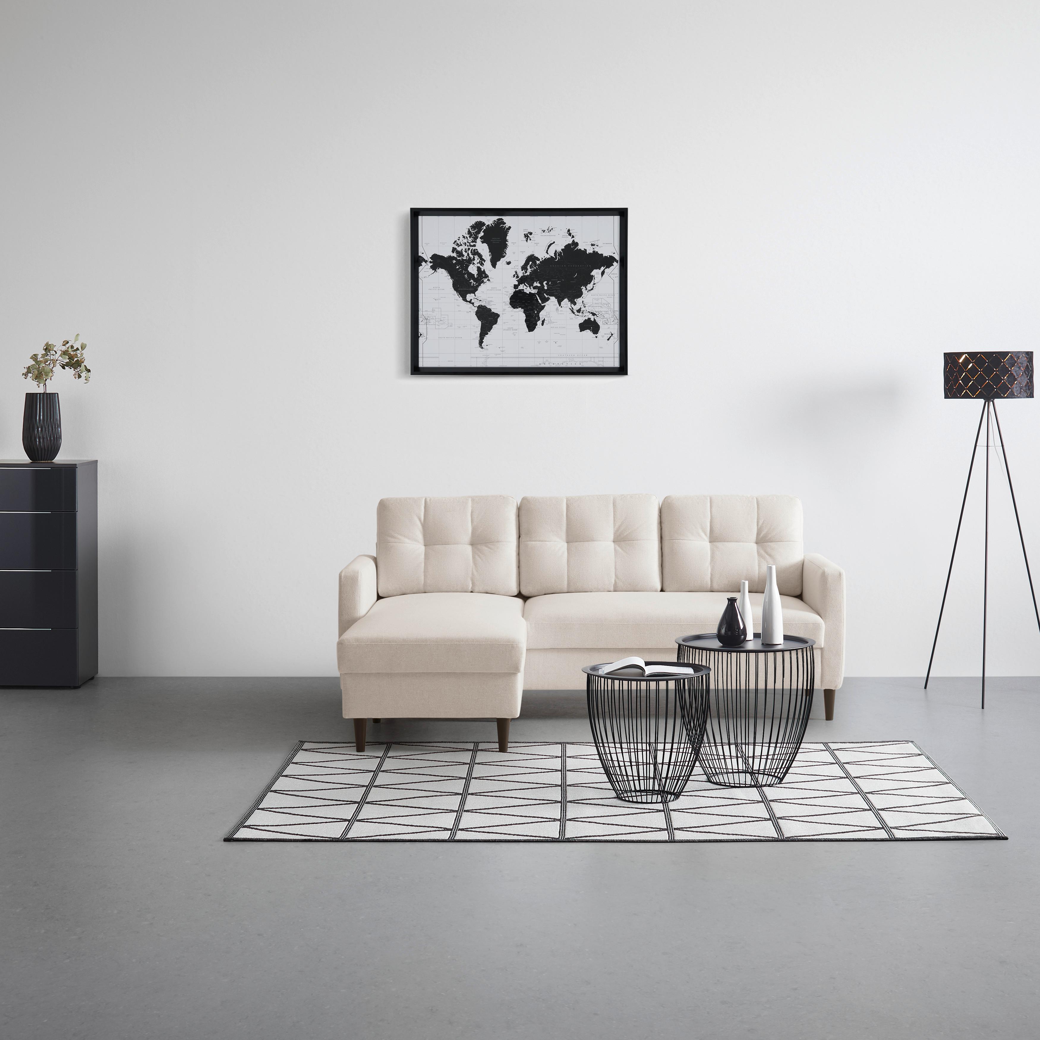 Wohnlandschaft Bergen Beige - Beige/Schwarz, MODERN, Holz/Holzwerkstoff (192/82/138cm) - Based