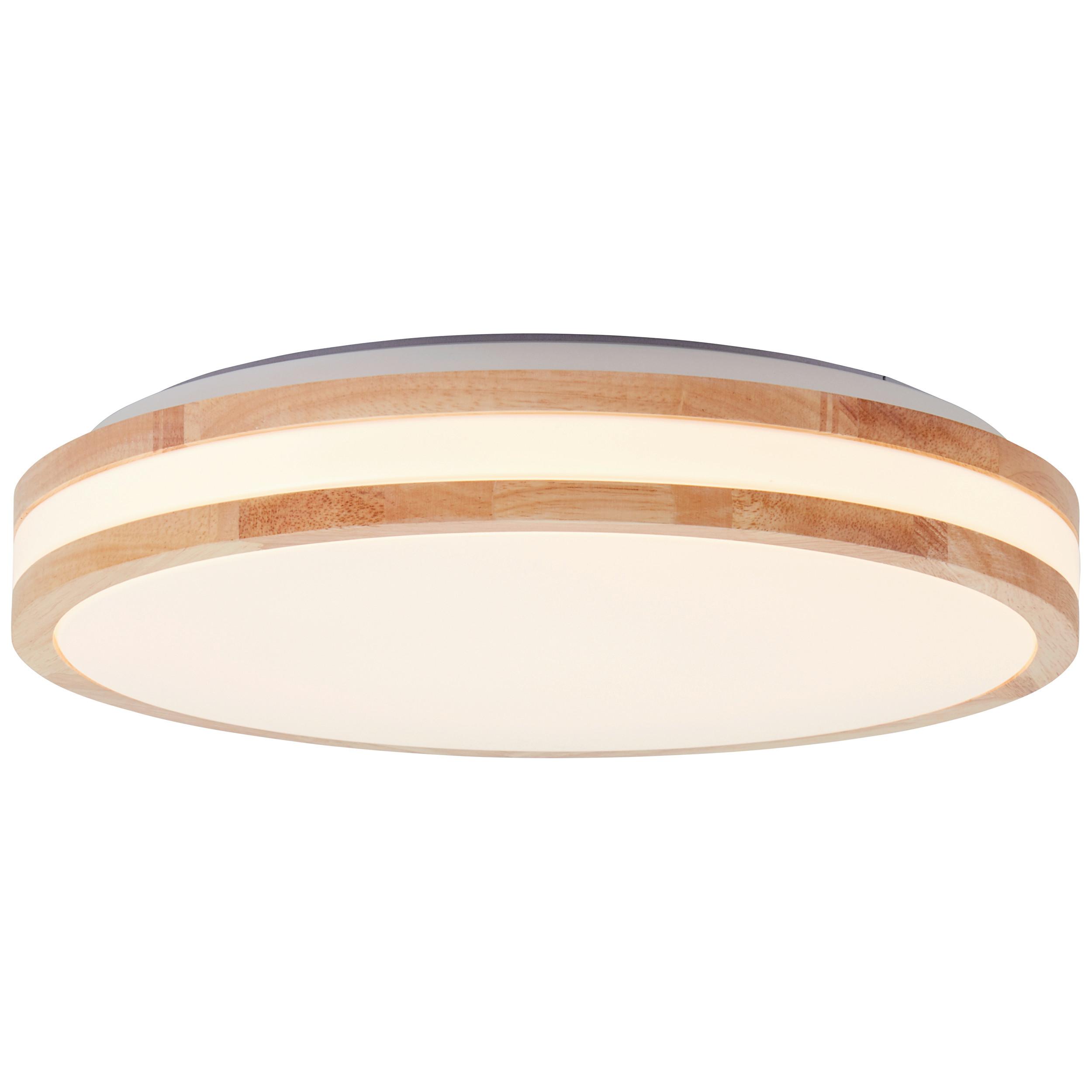 LED-Deckenleuchte Laskos Braun/Weiß max 22 Watt - Braun/Weiß, Natur, Holz/Kunststoff (38/9cm) - Brilliant