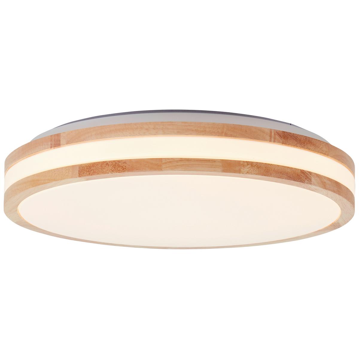 LED-Deckenleuchte Laskos Braun/Weiß max 22 Watt - Braun/Weiß, Natur, Holz/Kunststoff (38/9cm) - Brilliant