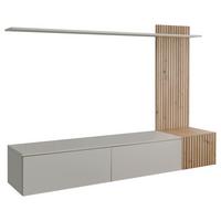Wohnwand Solo Kaschmir/Eiche Artisan - Kaschmir/Eiche Artisan, MODERN, Holzwerkstoff/Kunststoff (180/130/40cm) - P & B