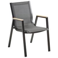 FOTEL SZTAPLOWANY HONOLULU - antracytowy/kolor naturalny, Basics, metal/drewno (55/88/65,5cm) - Mömax