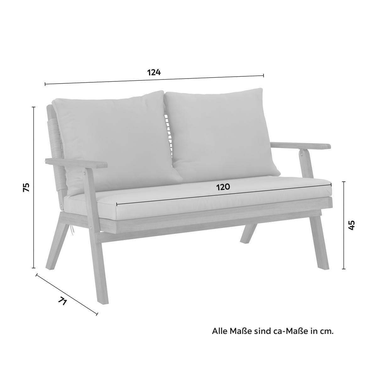 Baštenska Garnitura Michi - boja akacije/zelena, Prirodno, drvo/tekstil (124/75/75cm) - Mömax