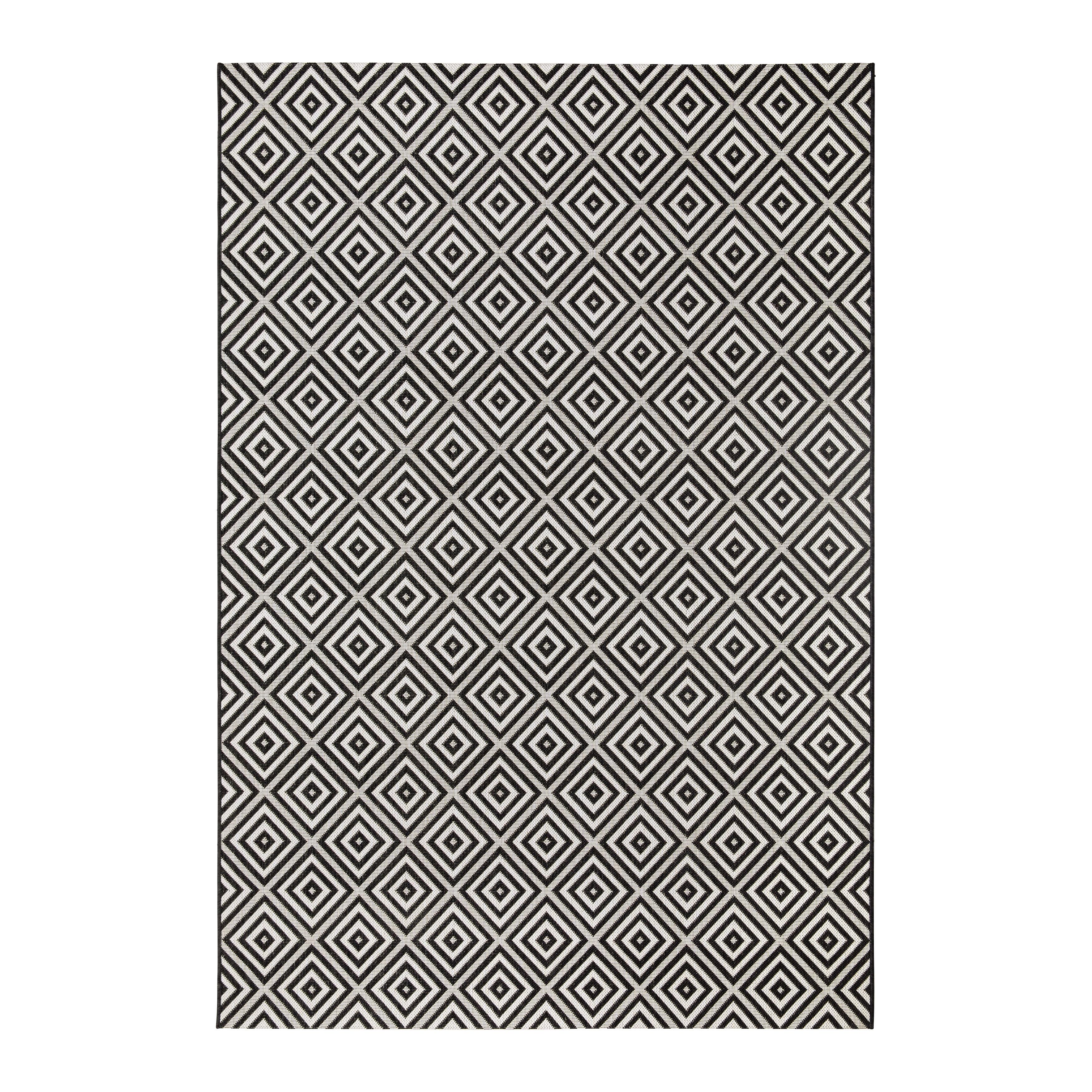 Covor cu țesătură plată Noah 1 - alb/negru, Modern, plastic (190/250cm) - Mömax