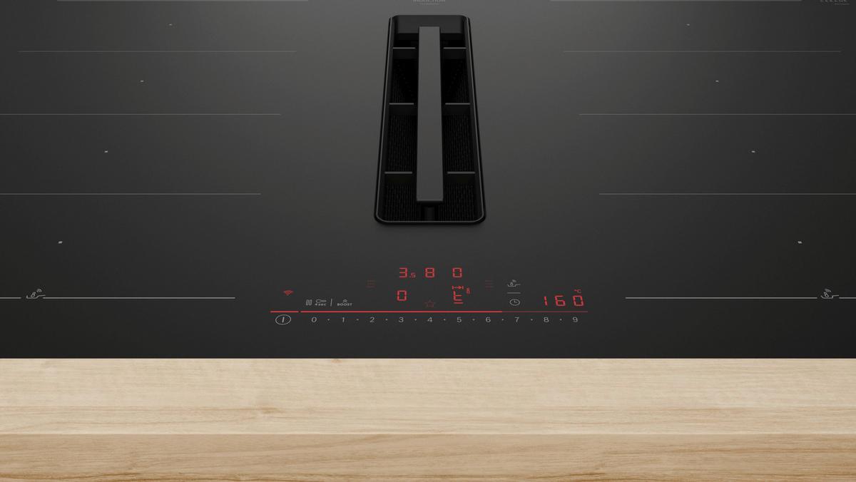 Kochfeld-Dunstabzug-Kombi PXL82BH26E - Alabasterfarben/Schwarz, MODERN, Glas (79,2/22,7/51,2cm) - Bosch