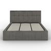 LIT REMBOURRÉ KAIA - gris/couleur naturelle, MODERN, métal/textile (180/200cm) - Bessagi Home