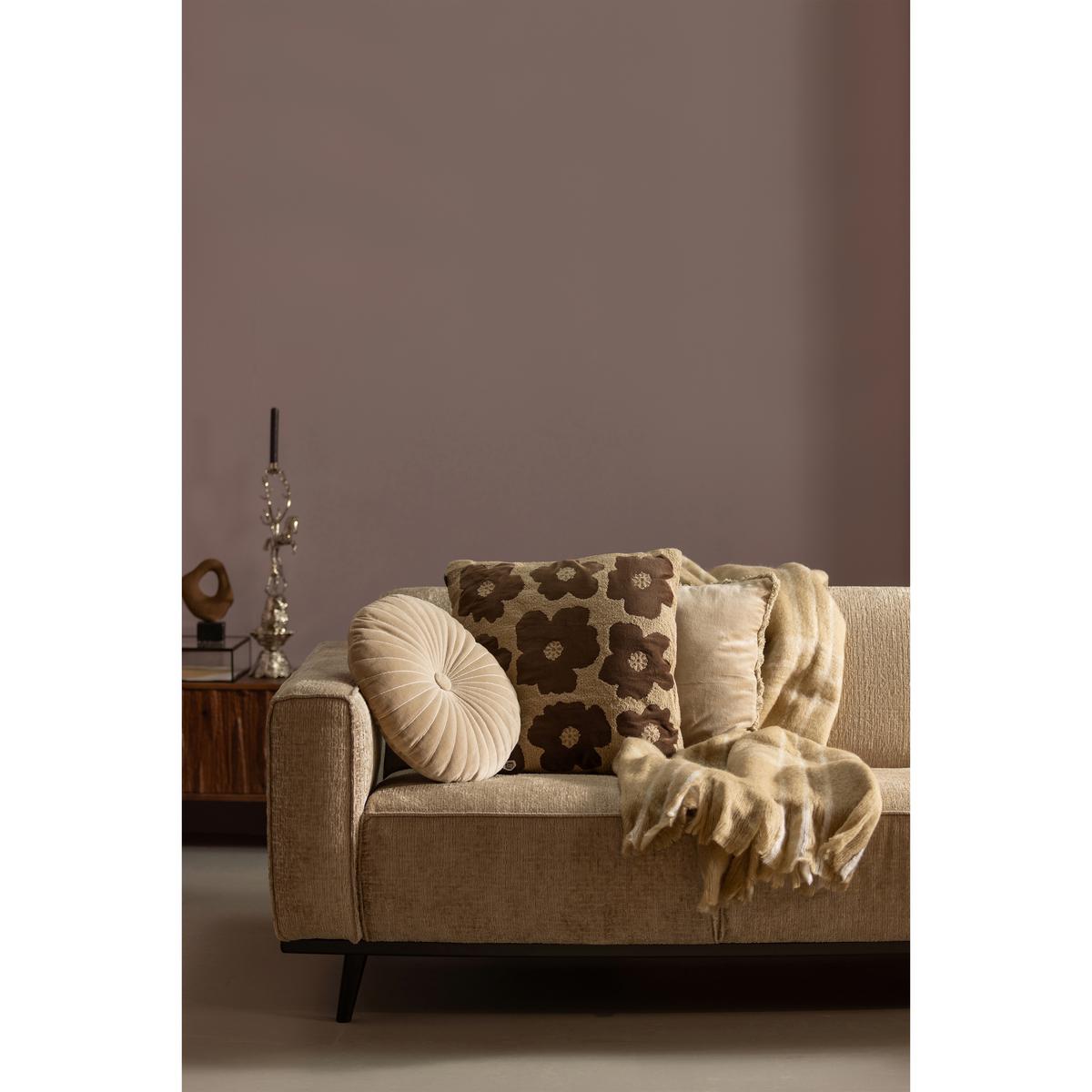 3-SITZER-SOFA Statement Naturfarben B: 230cm - Schwarz/Naturfarben, Design, Holz/Textil (230/77/93cm) - Livetastic