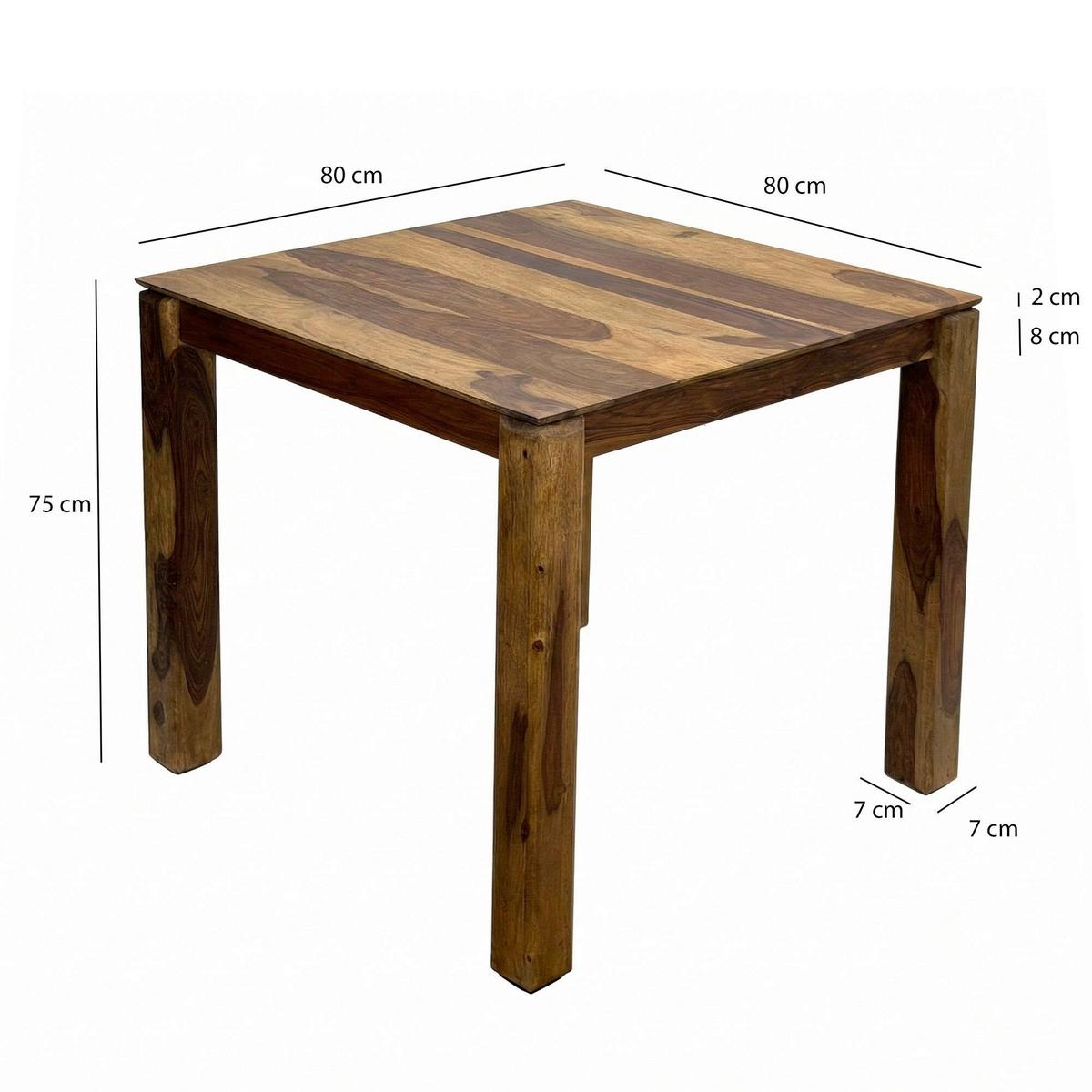 Esstisch Wl7.490 - Sheeshamfarben, Design, Holz (80/75/80cm) - Livetastic