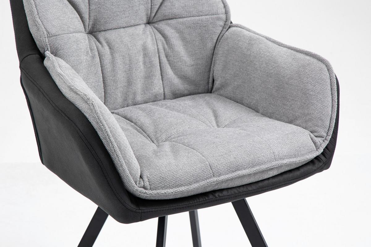 KRZESŁO Z PODŁOKIETNIKAMI LUKAS - antracytowy/czarny, Design, metal/tkanina (61/89/62cm) - Novel