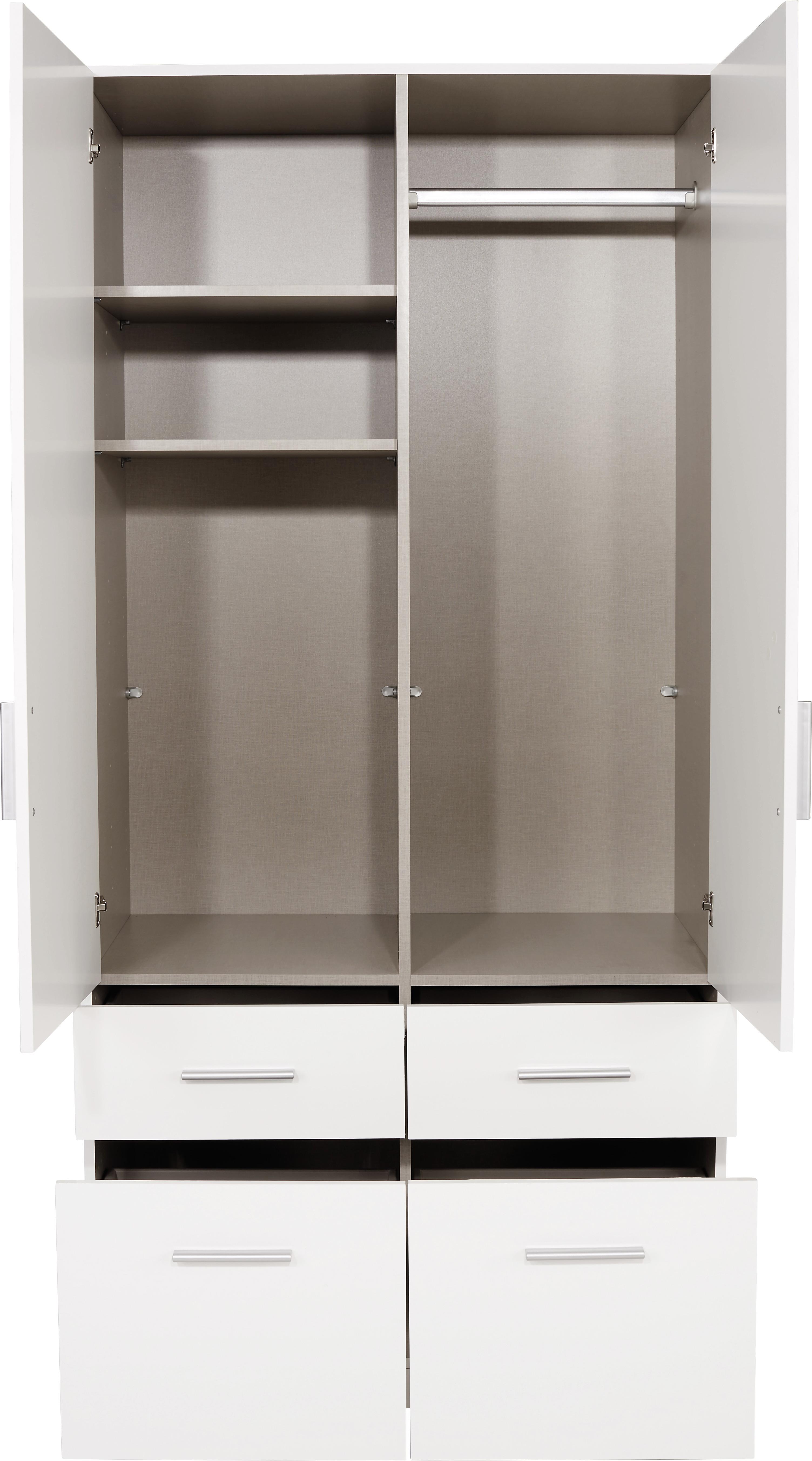 Ormar Za Odjeću Celle - bijela/bijela visoki sjaj, Moderno, drvo/plastika (91/197/54cm) - Modern Living