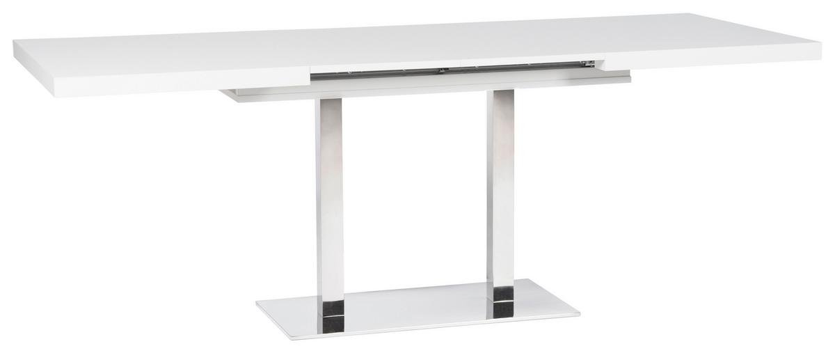 STÓŁ DO JADALNI QUADRATO - kolor stalowy/biały, Konventionell, materiał drewnopochodny/metal (120/80/74cm) - MID.YOU