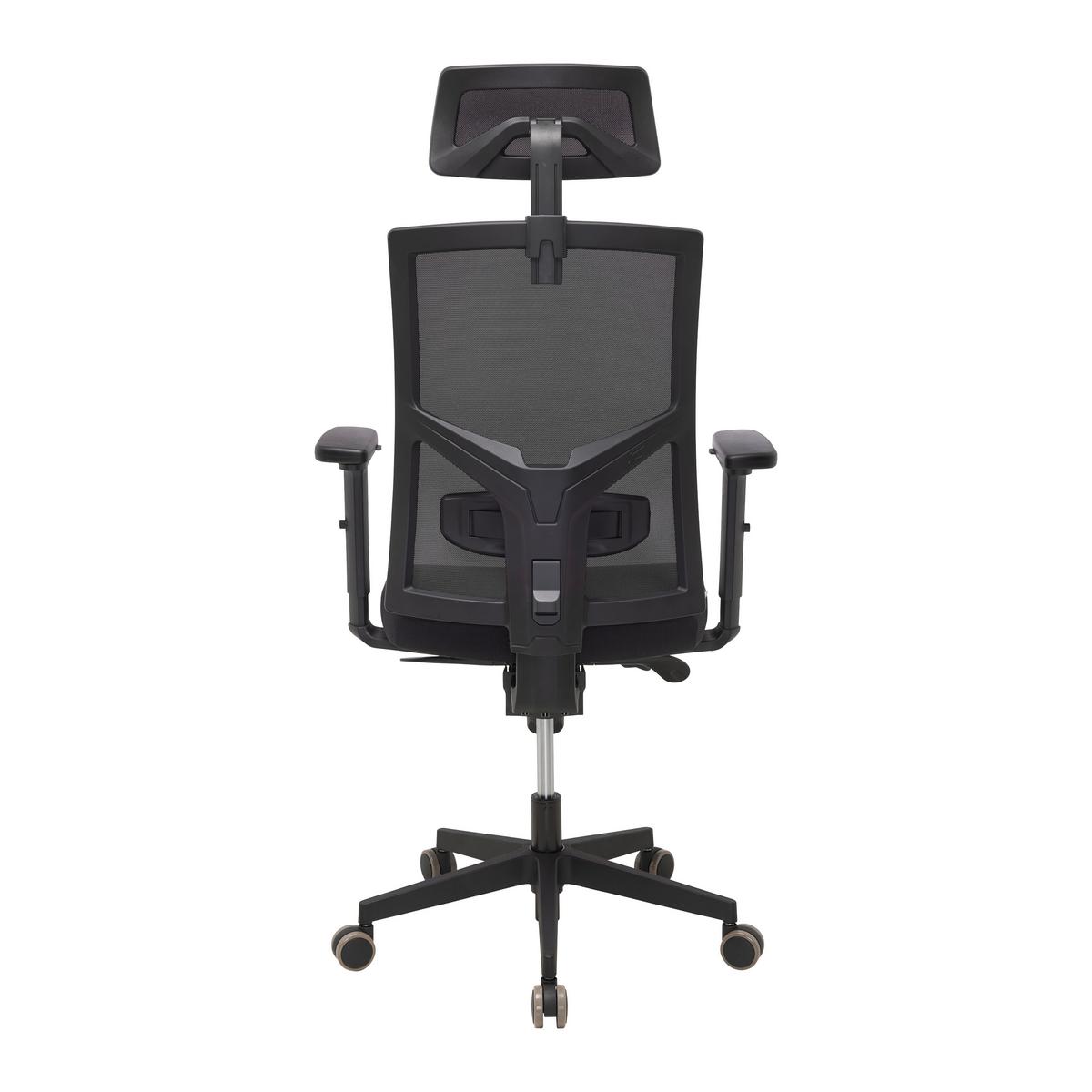 Chefsessel Boss Grau/Schwarz - Schwarz/Grau, MODERN, Kunststoff/Textil (64/142/64cm) - Mömax