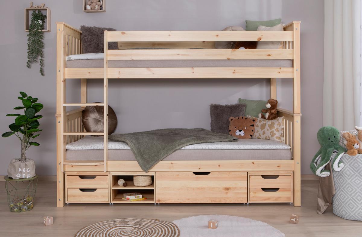 Etagenbett Holz Sammy ca. 90x200 cm - Naturfarben, MODERN, Holz (90/200cm) - MID.YOU