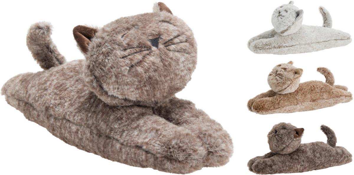 Ajtóütköző Cat - sötétbarna/barna, Basics, textil (38/14/12cm)