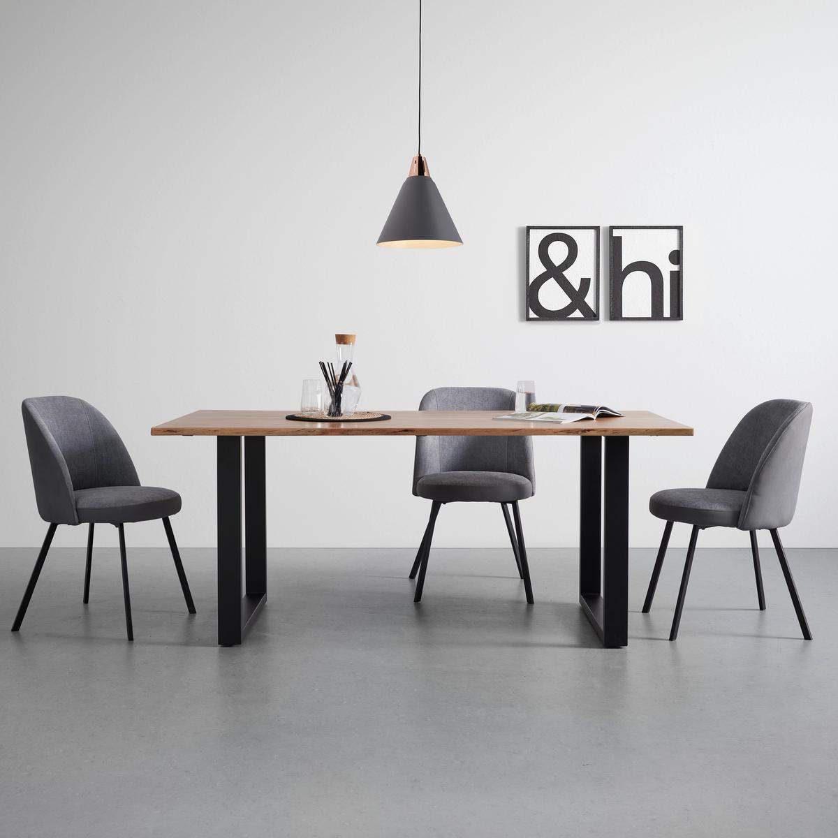 Jedilna Miza Malmo, Les Akacije, 180x90 Cm - črna/barve akacije, Moderno, kovina/les (180/90/76cm) - Bessagi Home