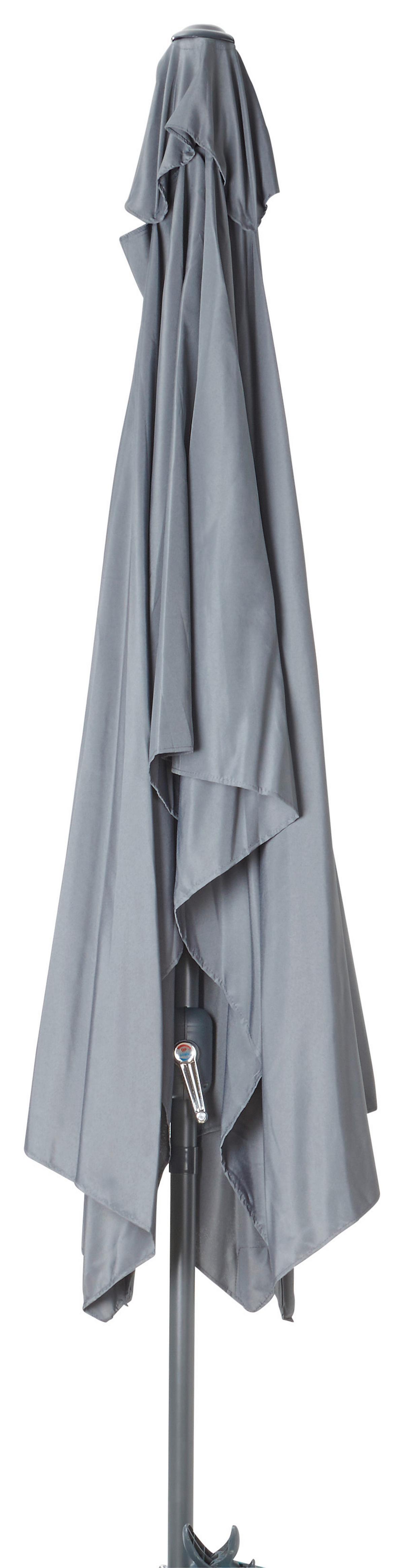 Sonnenschirm Picolo Anthrazit mit Knickgelenk - Anthrazit/Alufarben, Kunststoff/Textil (300/245/200cm) - Mömax