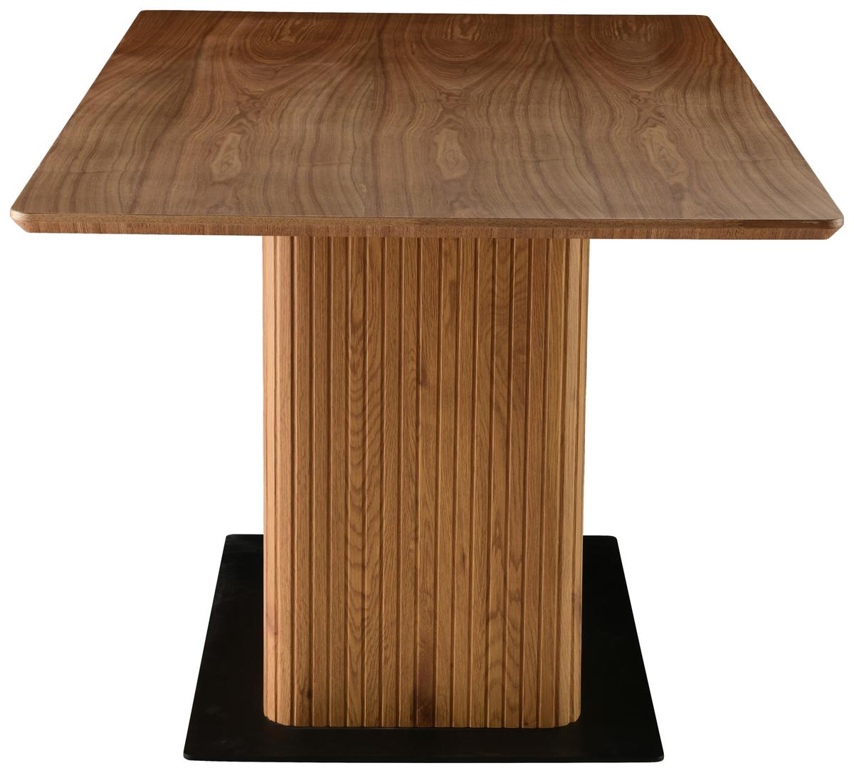 Jedilna Miza Joe, Barva Oreha, 160x90 - barva oreha/črna, Trendi, kovina/leseni material (160/75/90cm) - MID.YOU