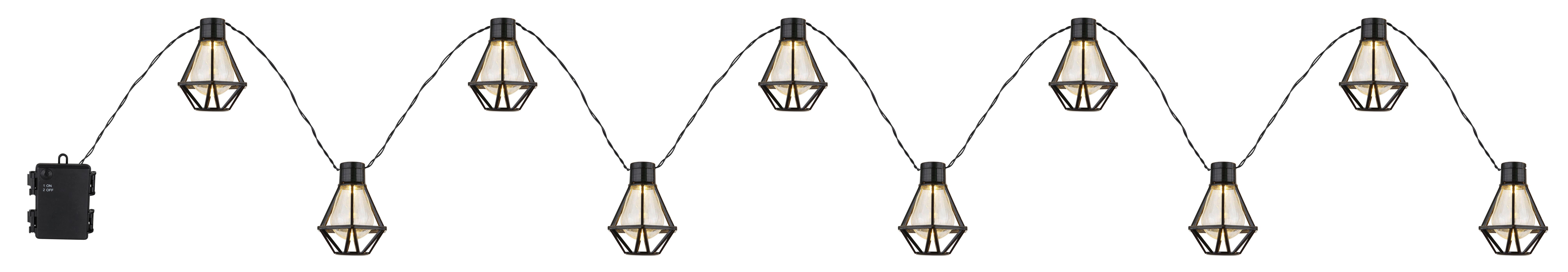 Lichterkette Stena In-Outdoor Schwarz max. 0,06 Watt - Klar/Schwarz, KONVENTIONELL, Kunststoff (230/8/10cm) - Globo