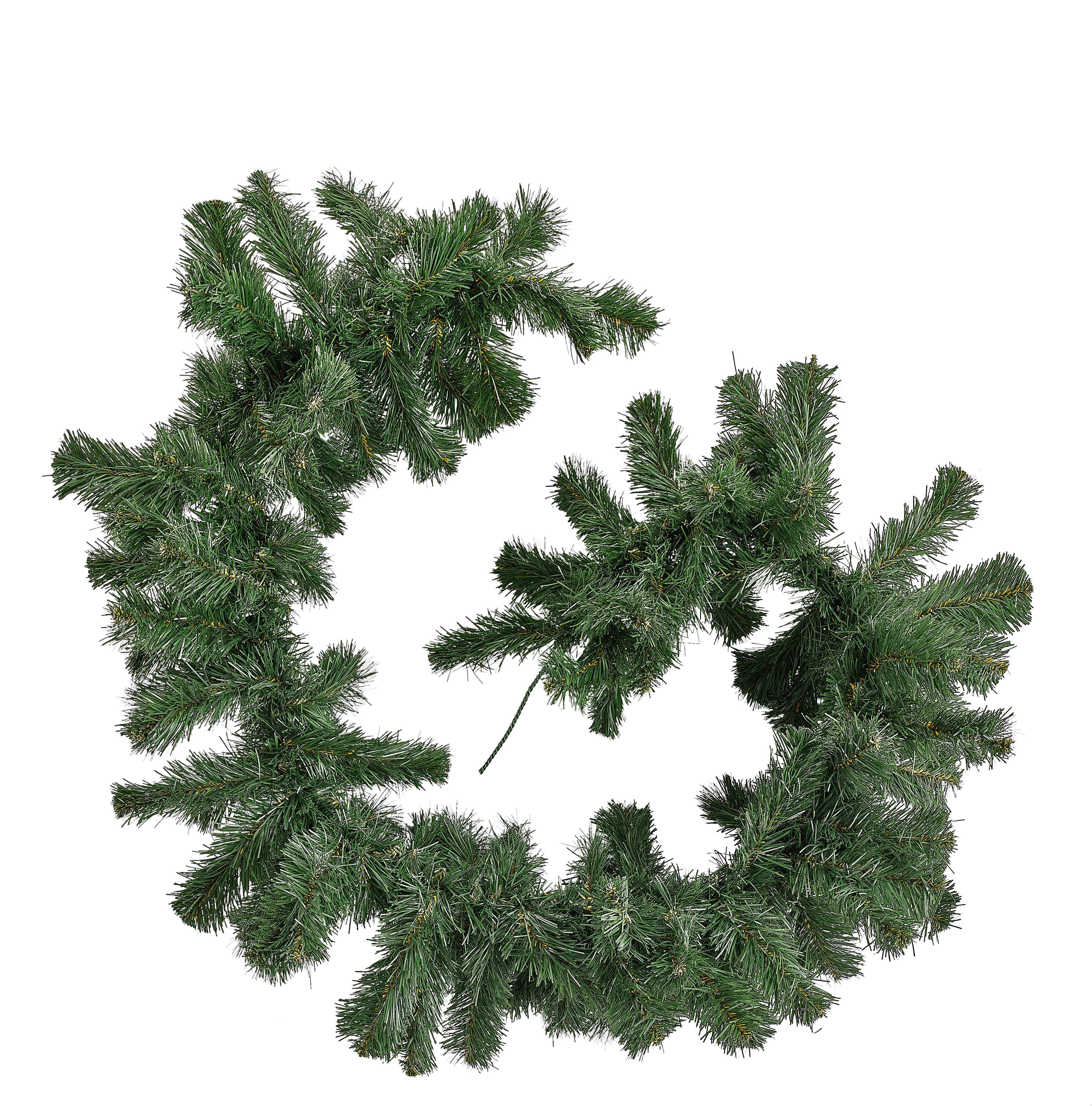 GIRLANDA CHOINKOWA 9680451 - 680451 - zielony, Basics, tworzywo sztuczne/metal (25/270cm) - X-Mas