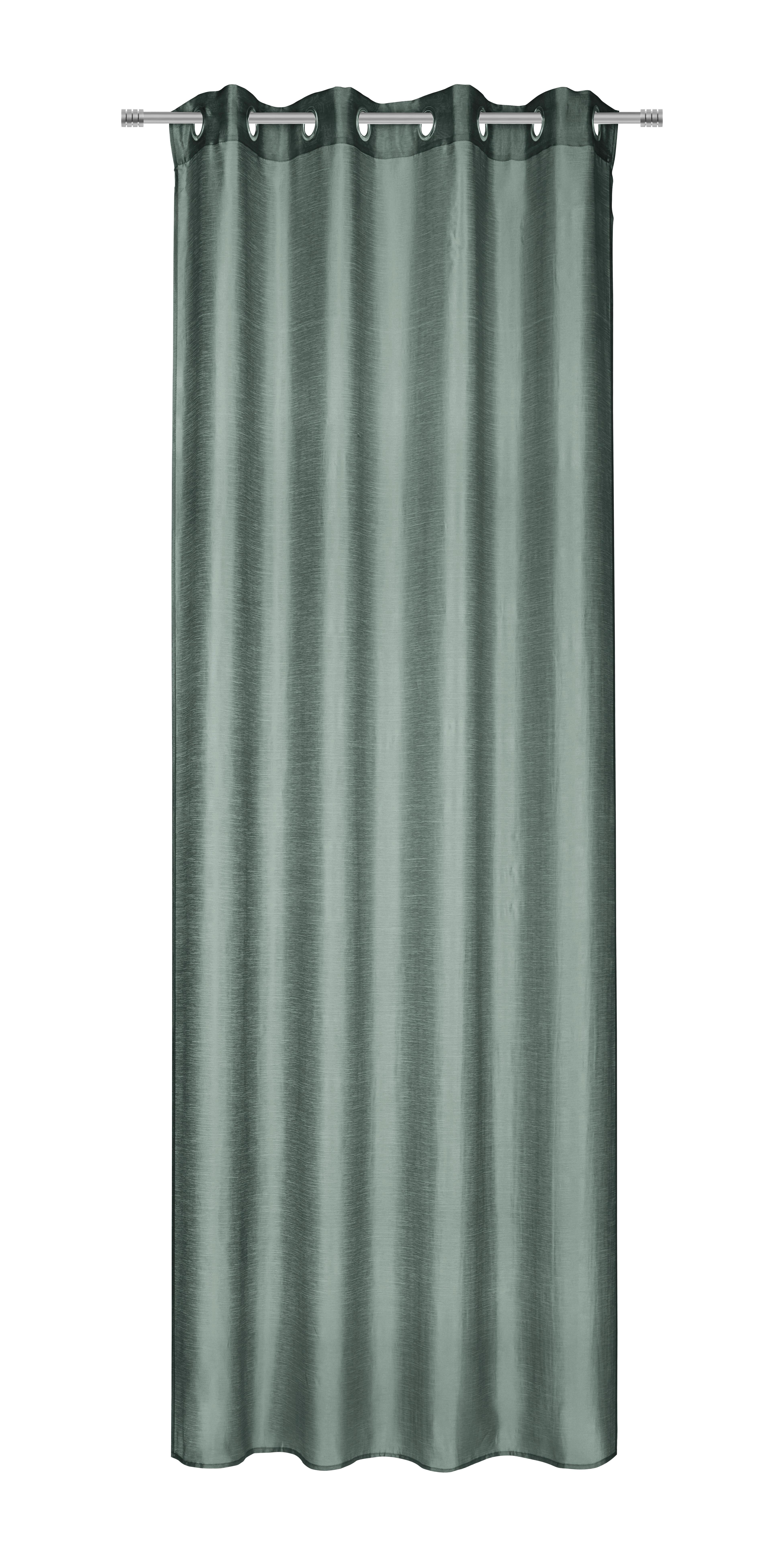 Zavesa Z Obročki Dolly -Akt- - zelena, tekstil (140/245cm) - Modern Living