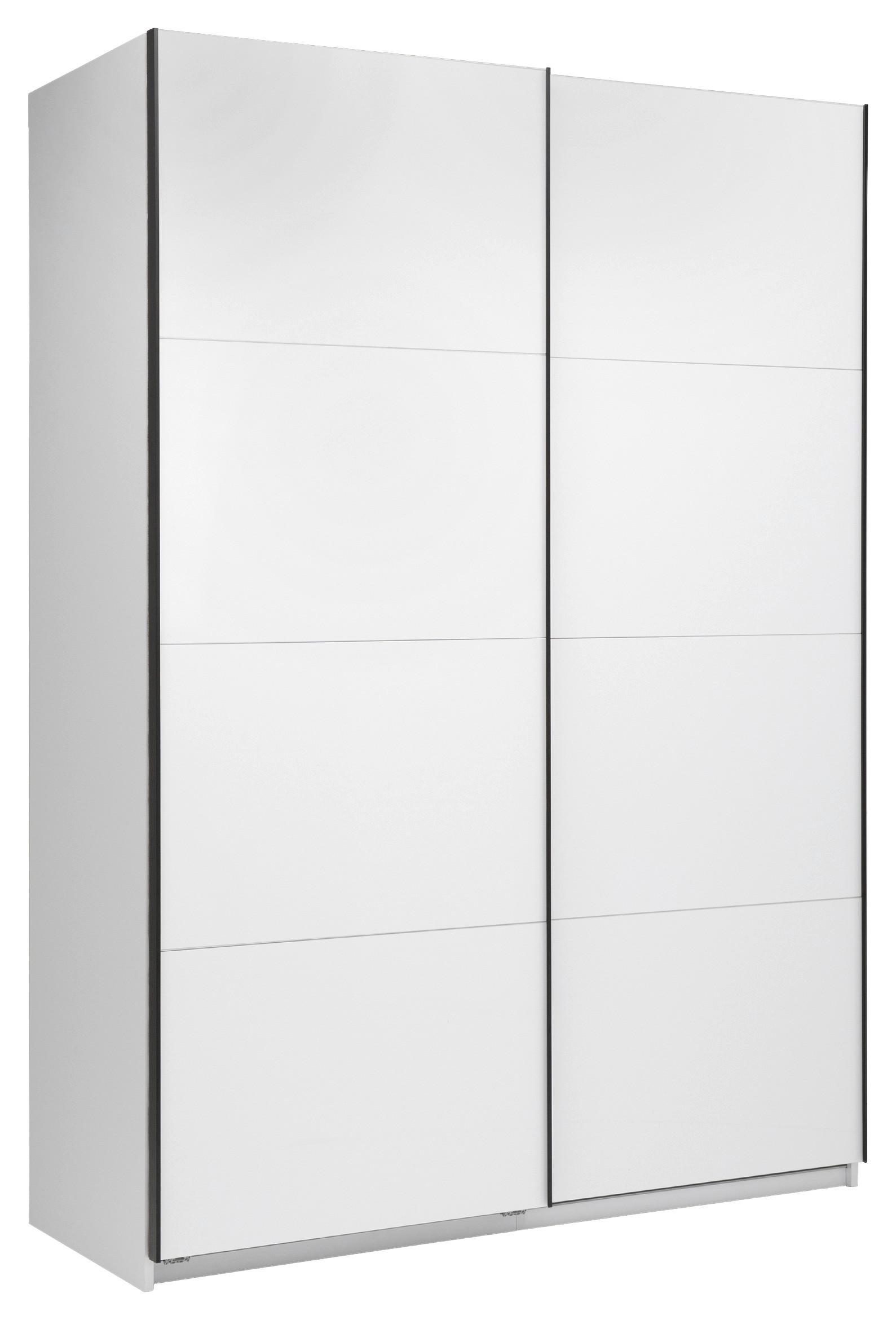 GARDEROB MED SKJUTDÖRRAR FAMILY -BASED- - vit/vit högglans, Modern, metall/trämaterial (150/212/62cm) - Based