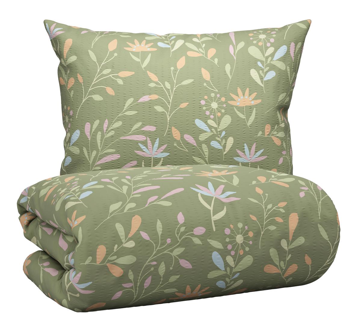 BETTWÄSCHESET MARINA - Grün, Konventionell, Textil (160/210cm) - Mömax