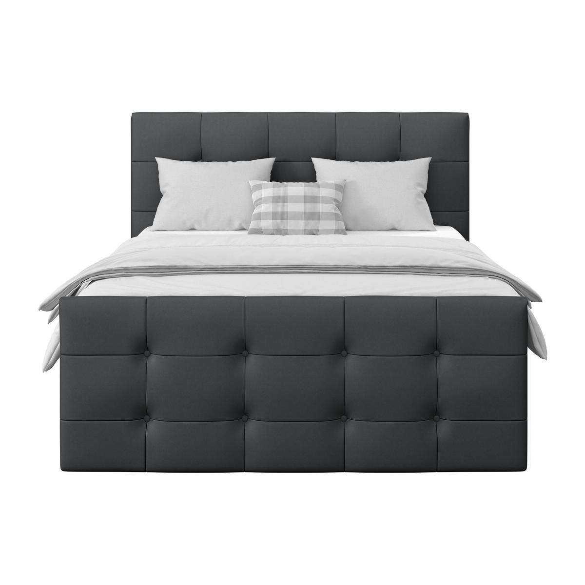 PAT BOXSPRING JOSIE C - gri închis, Modern, plastic/lemn (160/200cm)