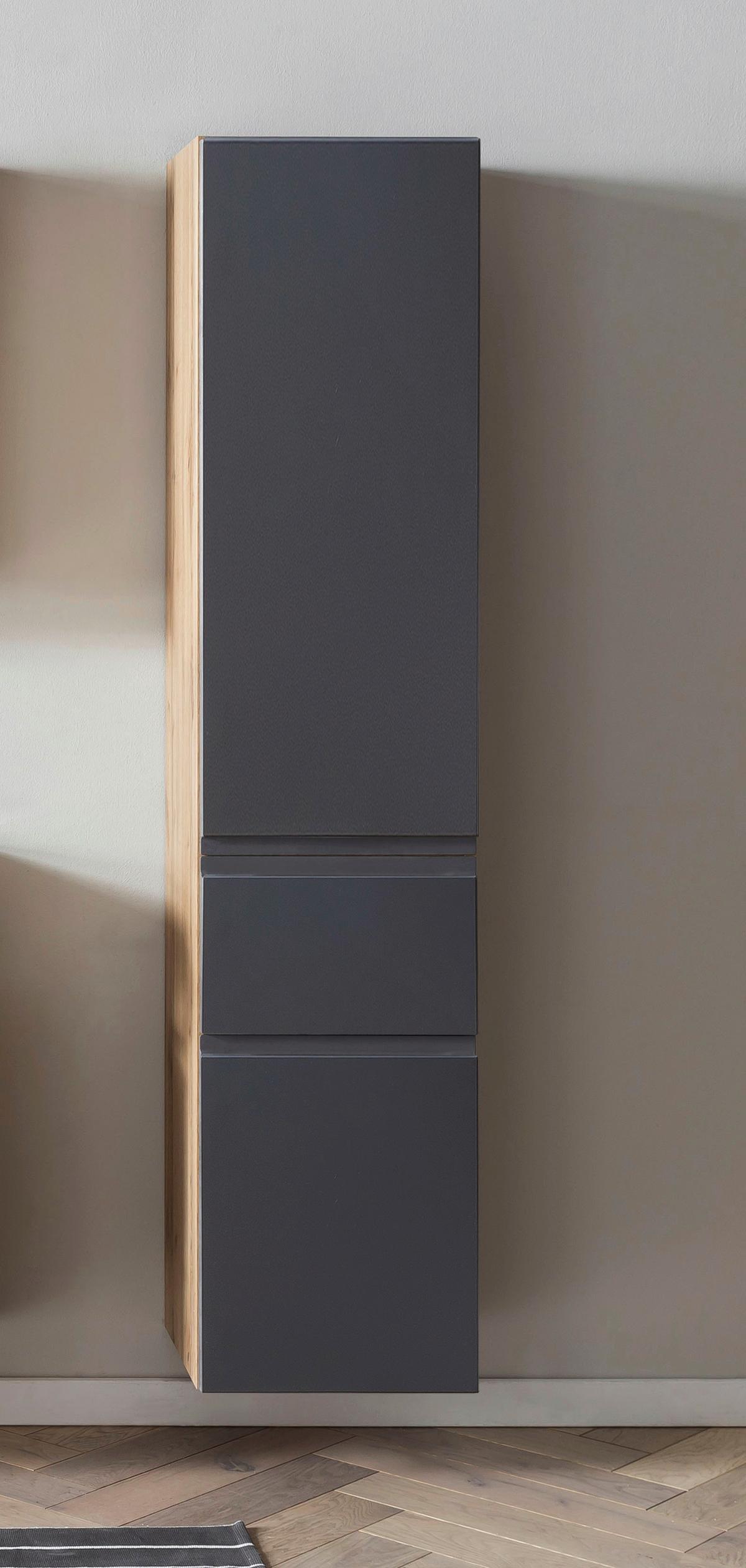 Hochschrank Varese ca. 40x180 cm Grau/Eiche - Eiche Wotan/Grau, MODERN, Holzwerkstoff (40/180/35cm) - Held