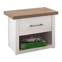 SZAFKA NOCNA LUCA - kolor dębu truflowego/biały, Lifestyle, materiał drewnopochodny/metal (51/46/43cm) - Carryhome