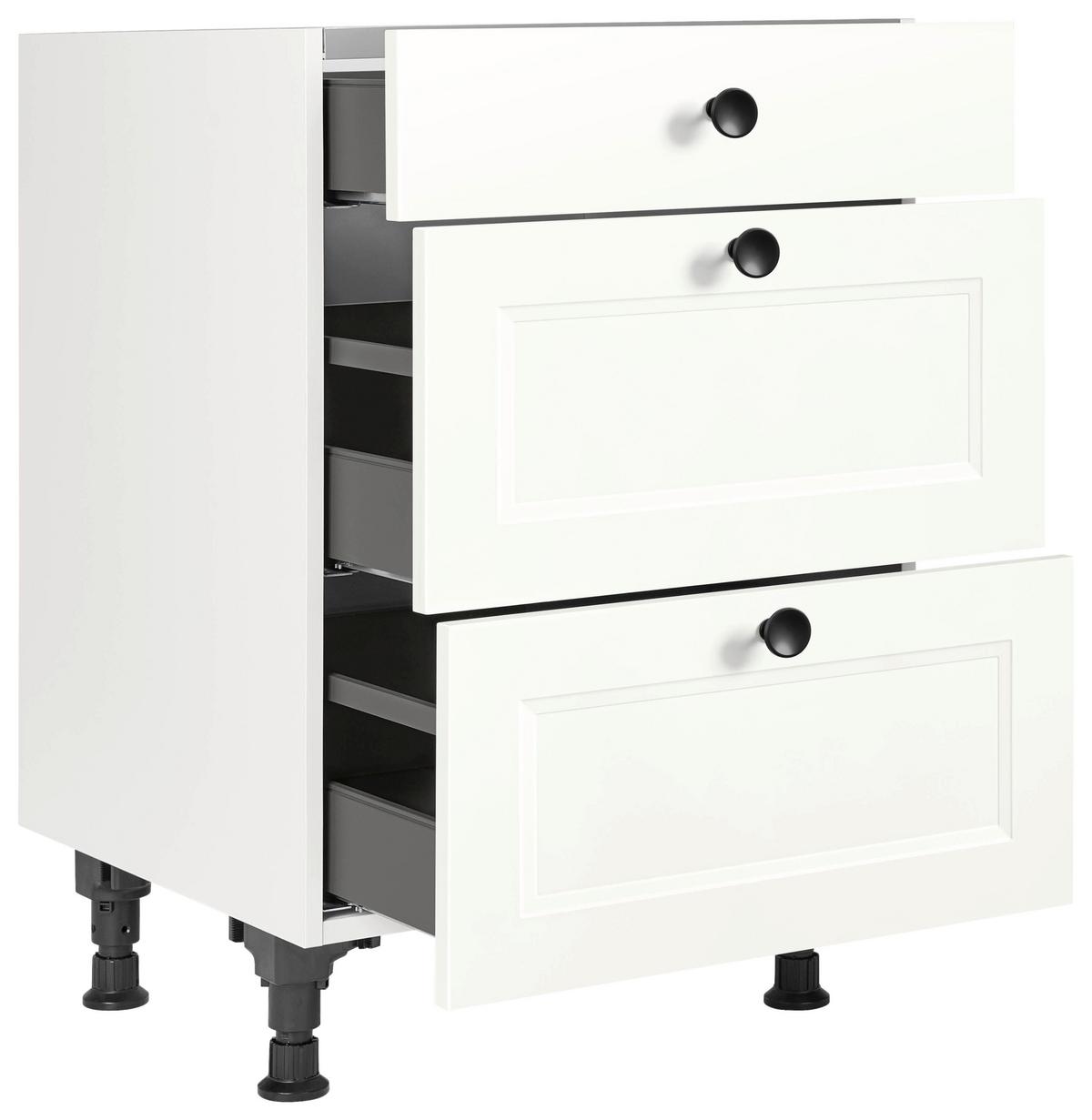 Kochfeldumbauschrank Cascada Weiß - Schwarz/Weiß, MODERN, Holzwerkstoff/Metall (60/87/56cm) - Nobilia