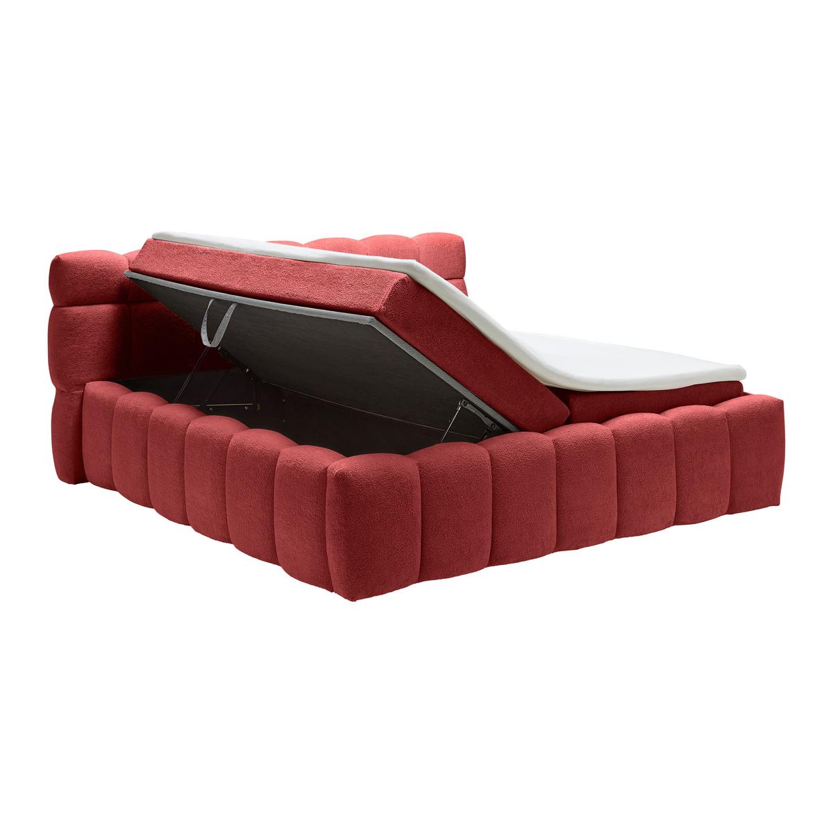 Polsterbett Monte Rot Ca. 160x200cm - Rot/Schwarz, Konventionell, Kunststoff/Textil (160/200cm) - Based