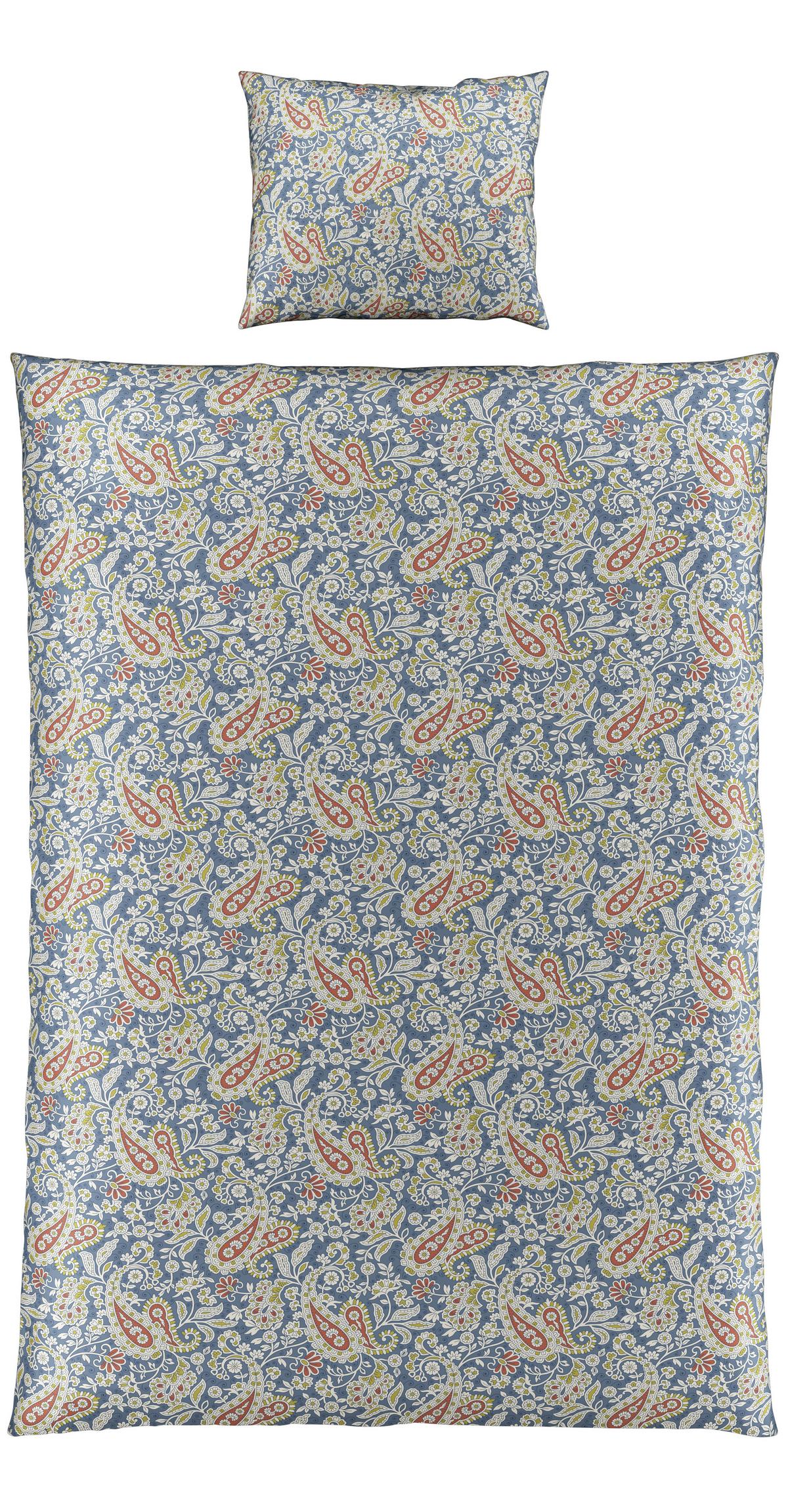 Bettwäsche Paisley ca.160x210cm - Blau, Romantik / Landhaus, Textil (160/210cm) - Premium Living