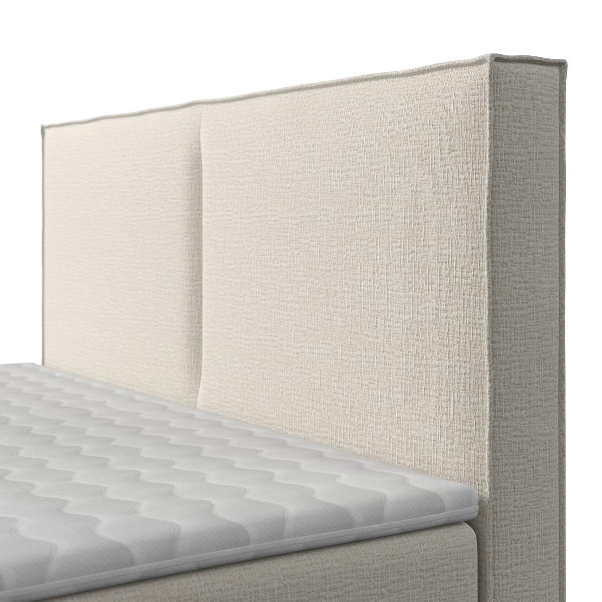 Boxbett Imola ca. 140x200 cm Creme inkl. Topper - Creme/Schwarz, MODERN, Holz/Kunststoff (140/200cm) - Bessagi Home