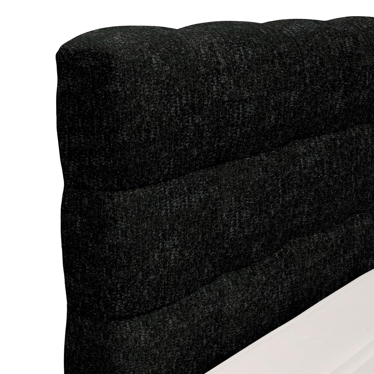 Boxspringbett London Schwarz ca. 180x200cm - Chromfarben/Schwarz, MODERN, Holz/Holzwerkstoff (180/200cm) - Premium Living