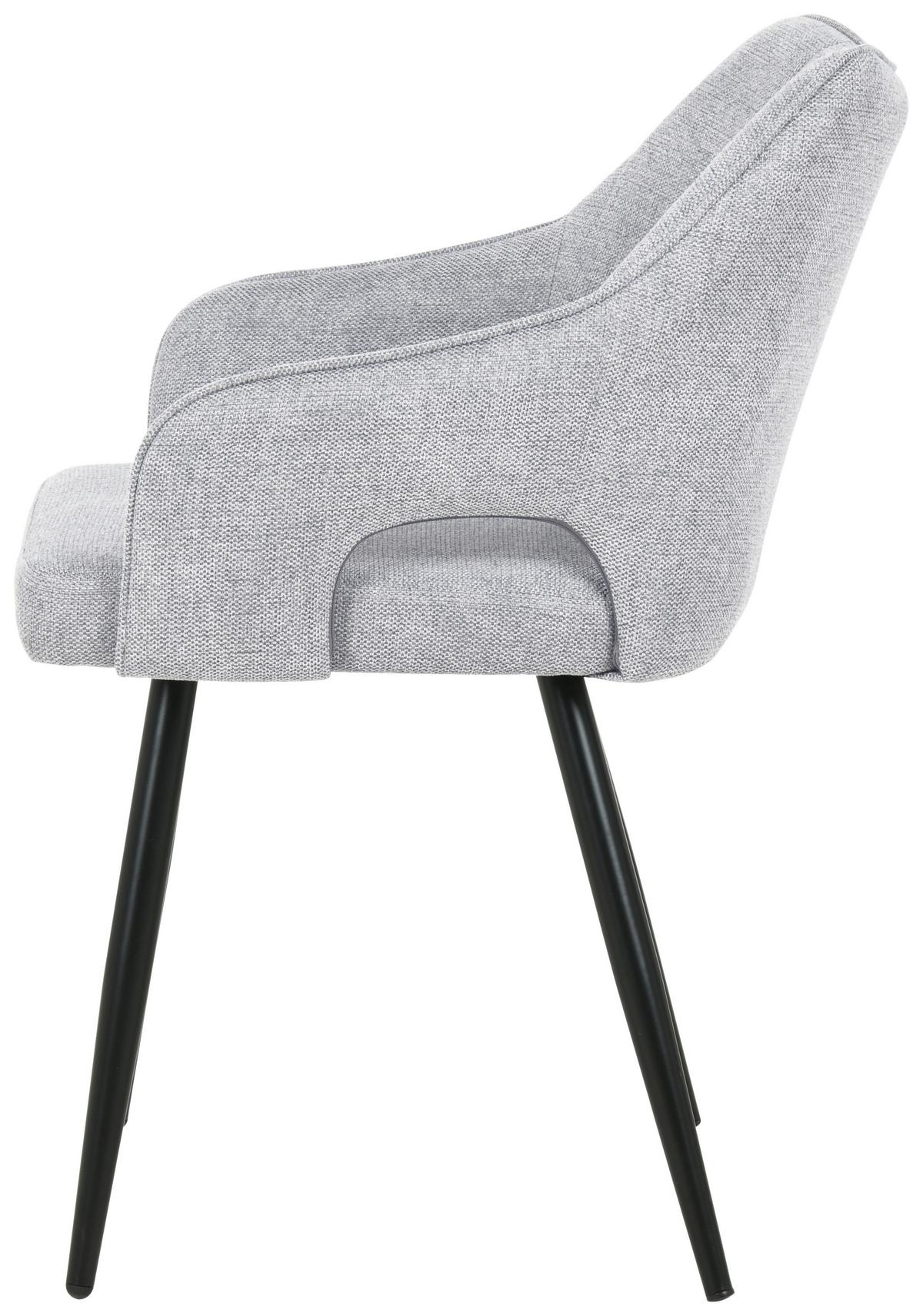 KRZESŁO Z PODŁOKIETNIKAMI OLBIA - jasnoszary/czarny, Modern, metal/drewno (60,5/81,5/55,5cm) - MID.YOU