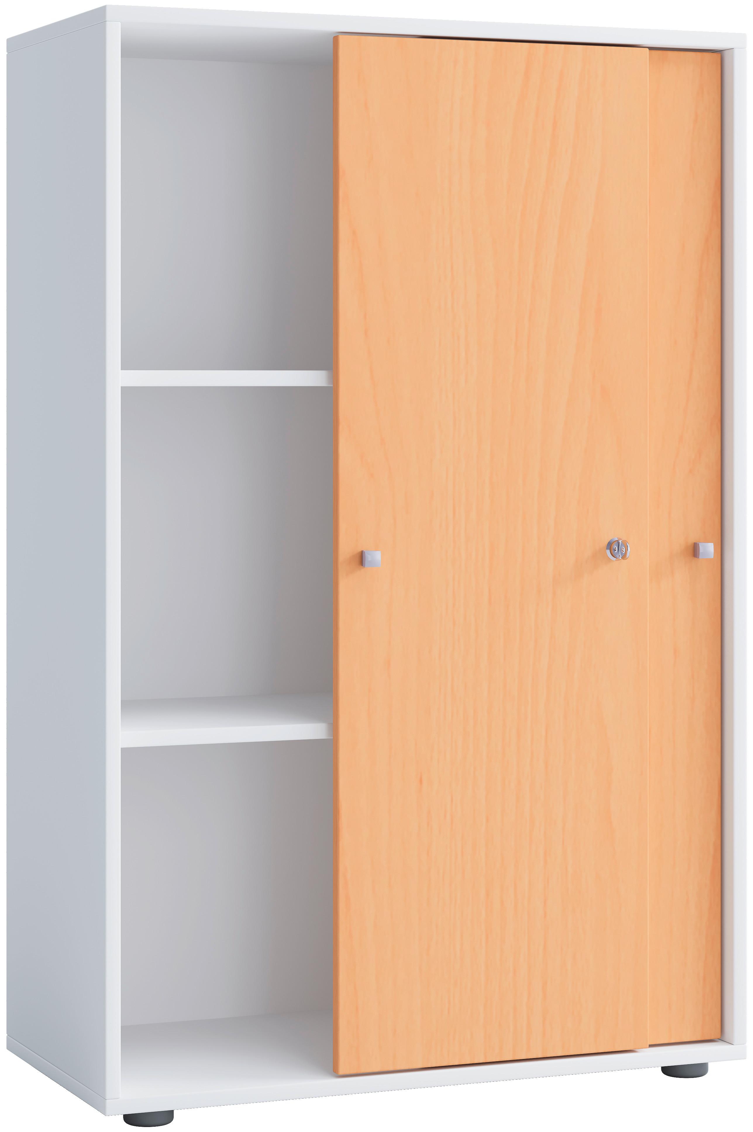 AKTENSCHRANK LONA XL - Weiss/Buchefarben, Design, Holzwerkstoff (70/110/39cm) - MID.YOU