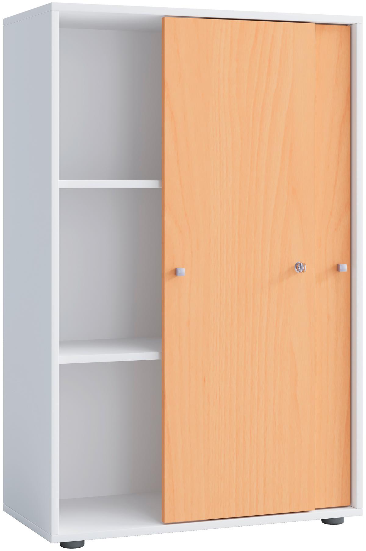 AKTENSCHRANK LONA XL - Weiss/Buchefarben, Design, Holzwerkstoff (70/110/39cm) - MID.YOU