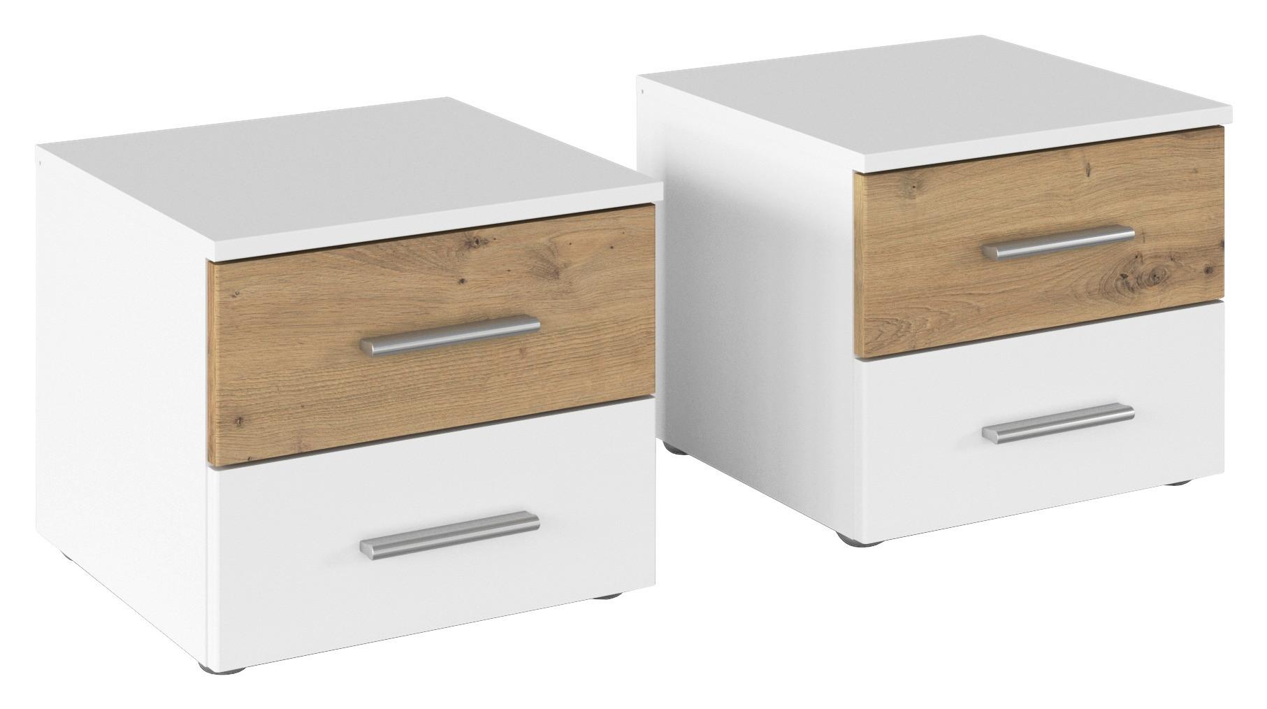 Set Noćnih Ormarića Foster - bijela/hrast Artisan, Konvencionalno, drvni materijal/plastika (40/36/40cm) - Modern Living